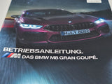 Original BMW M8 GRAN COUPÉ F92 G15 Betriebsanleitung Bedienungsanleitung deutsch