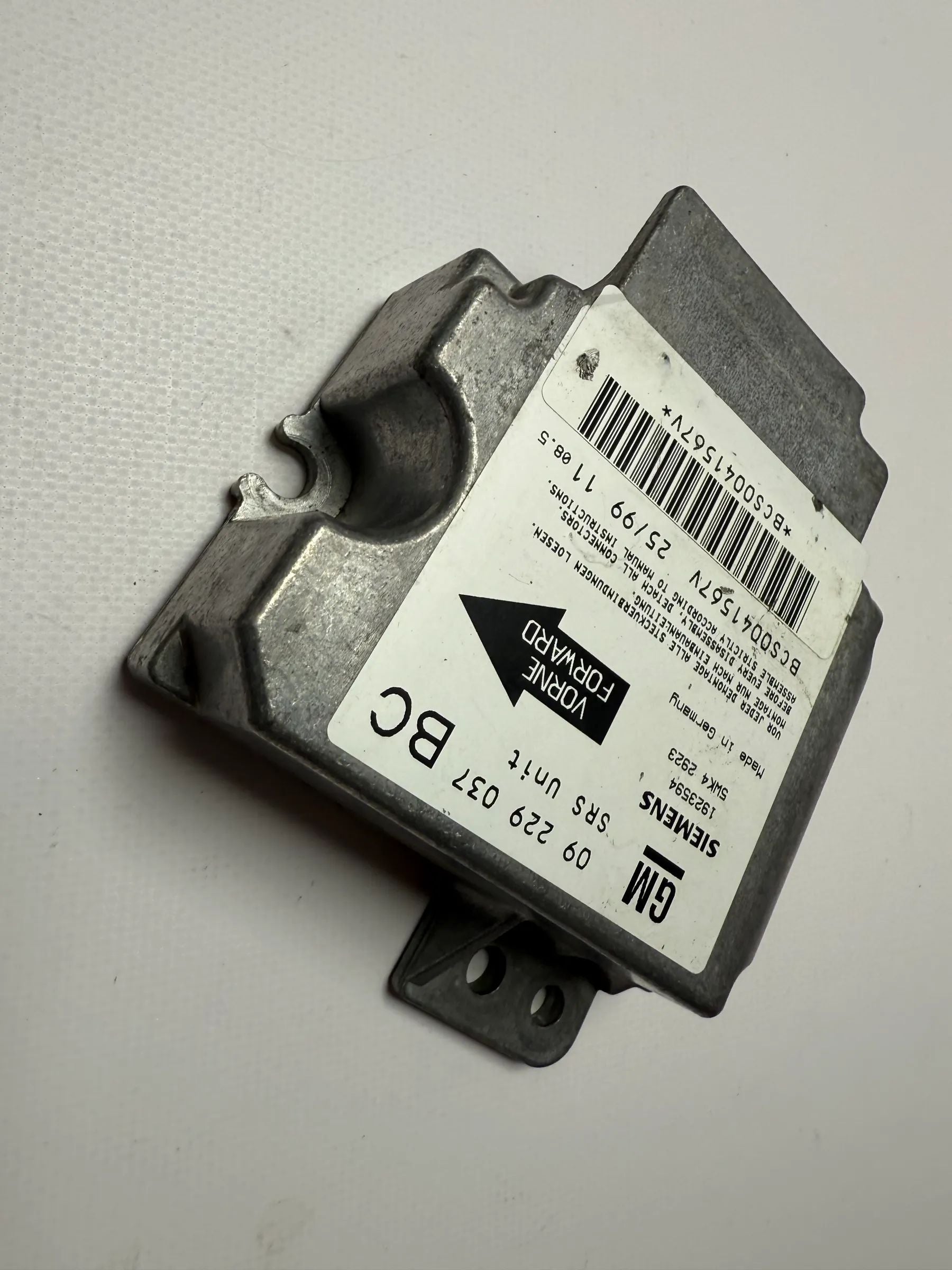 origineel Opel Astra G airbagregelapparaat 09229037BC / 5WK4 2923