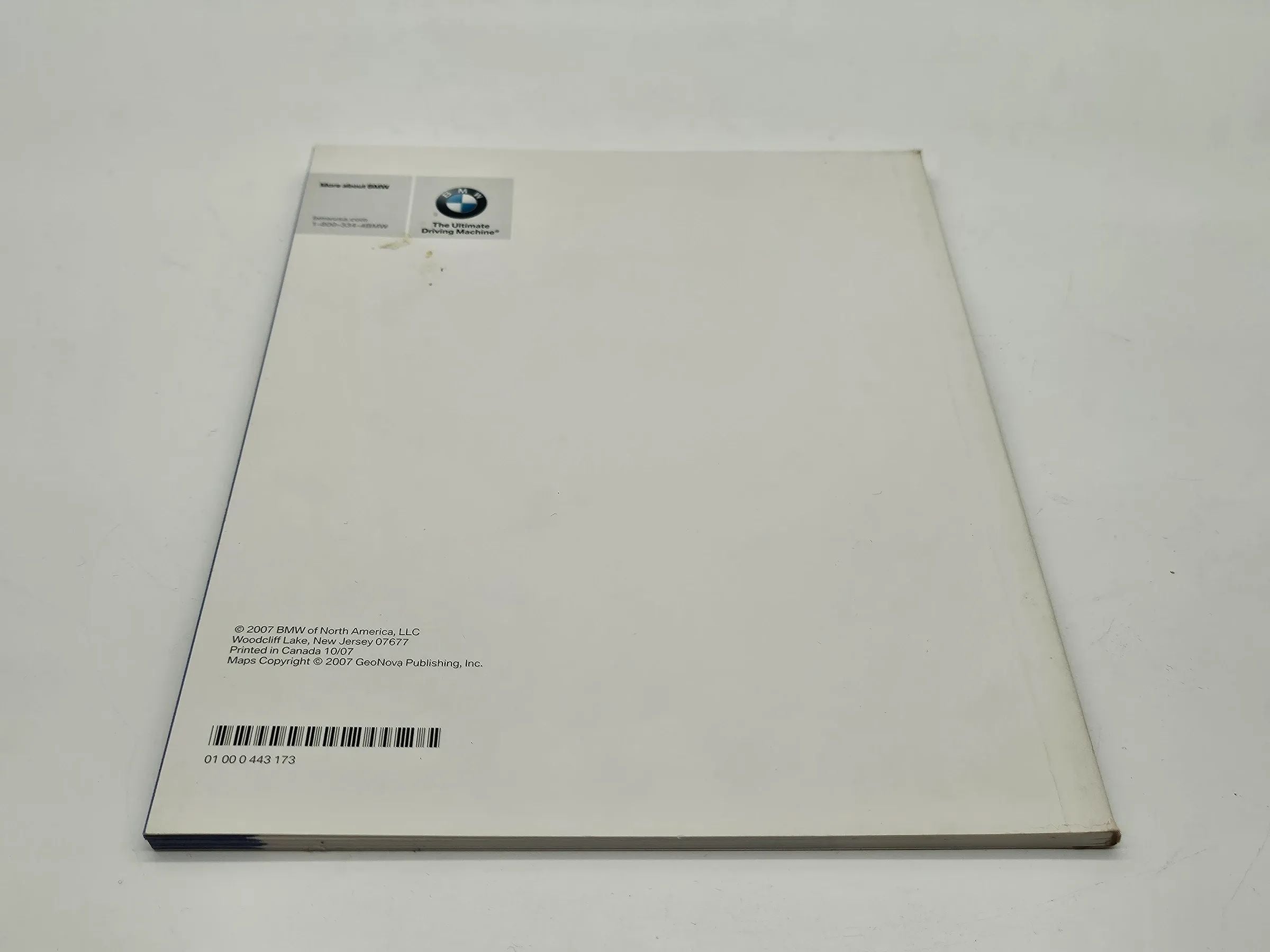 Original BMW X5 E70 2007 SAV Center Directory Canada USA 01000443173
