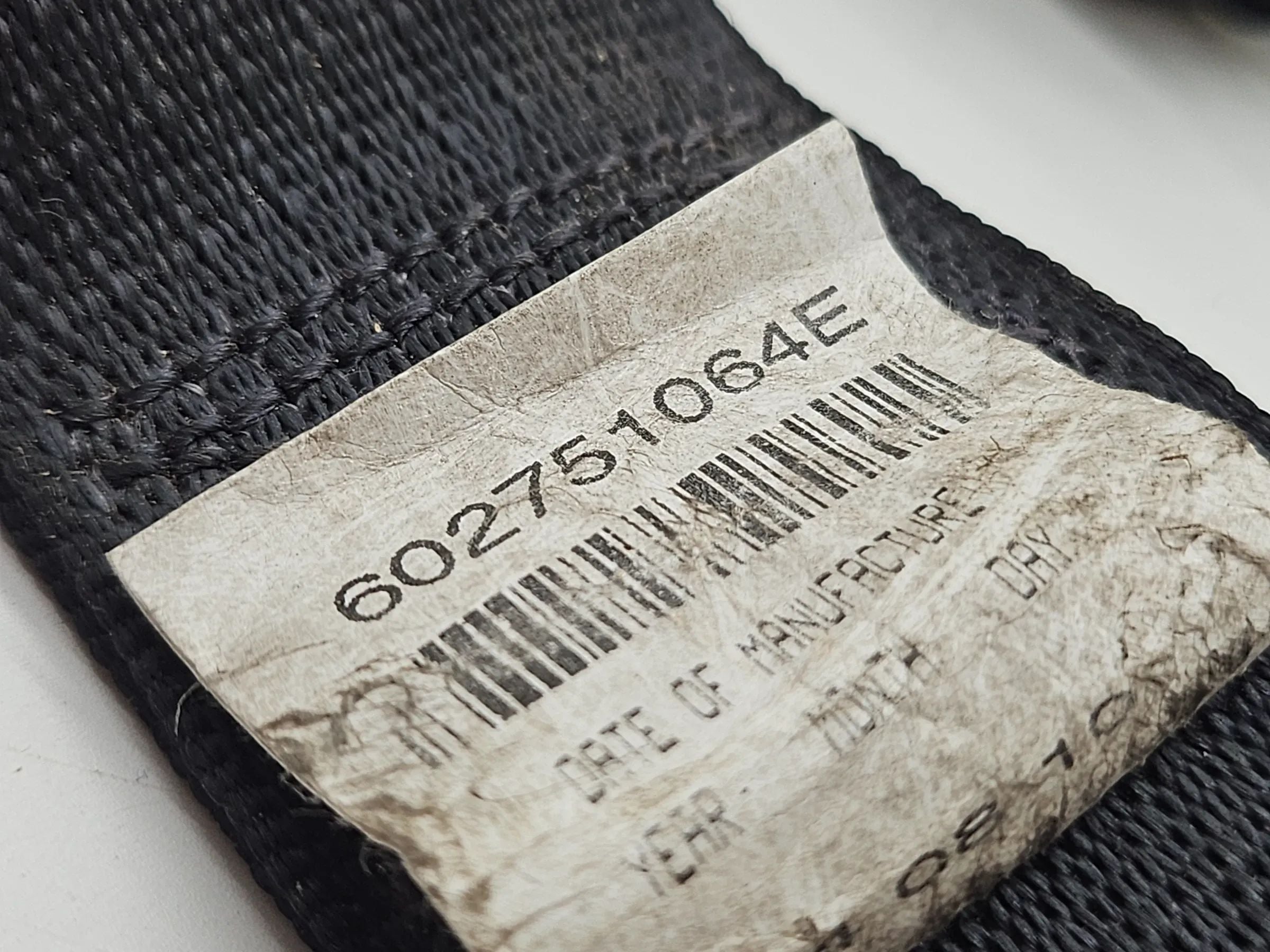 Chrysler PT Cruiser Sicherheitsgurt Gurt Hinten 3-Türer Cabrio 602751064E