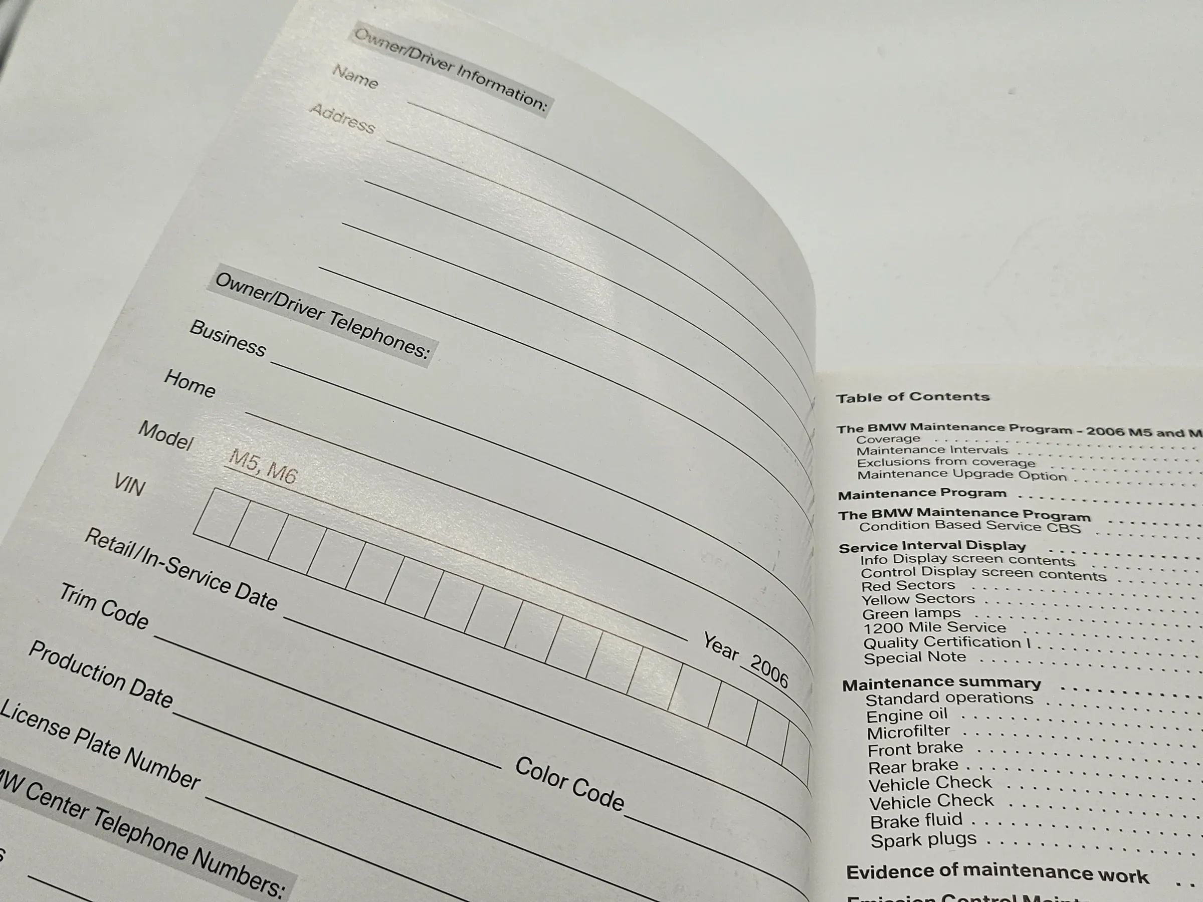 Original BMW M6 , M5 E60 , E61 2006 Serviceheft englisch 01000410887
