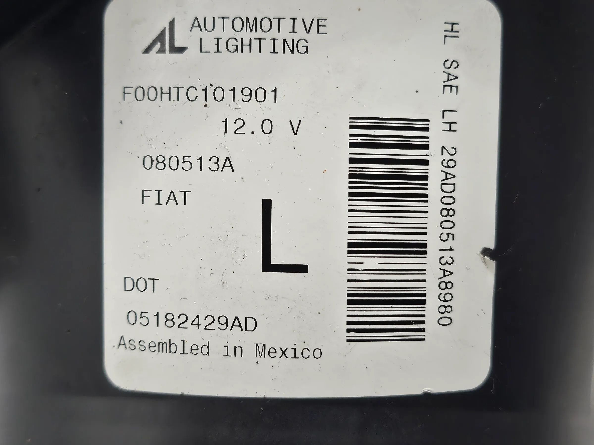 Original US  DOT Fiat 500 12-19  Scheinwerfer Halogen links  05182429 AD