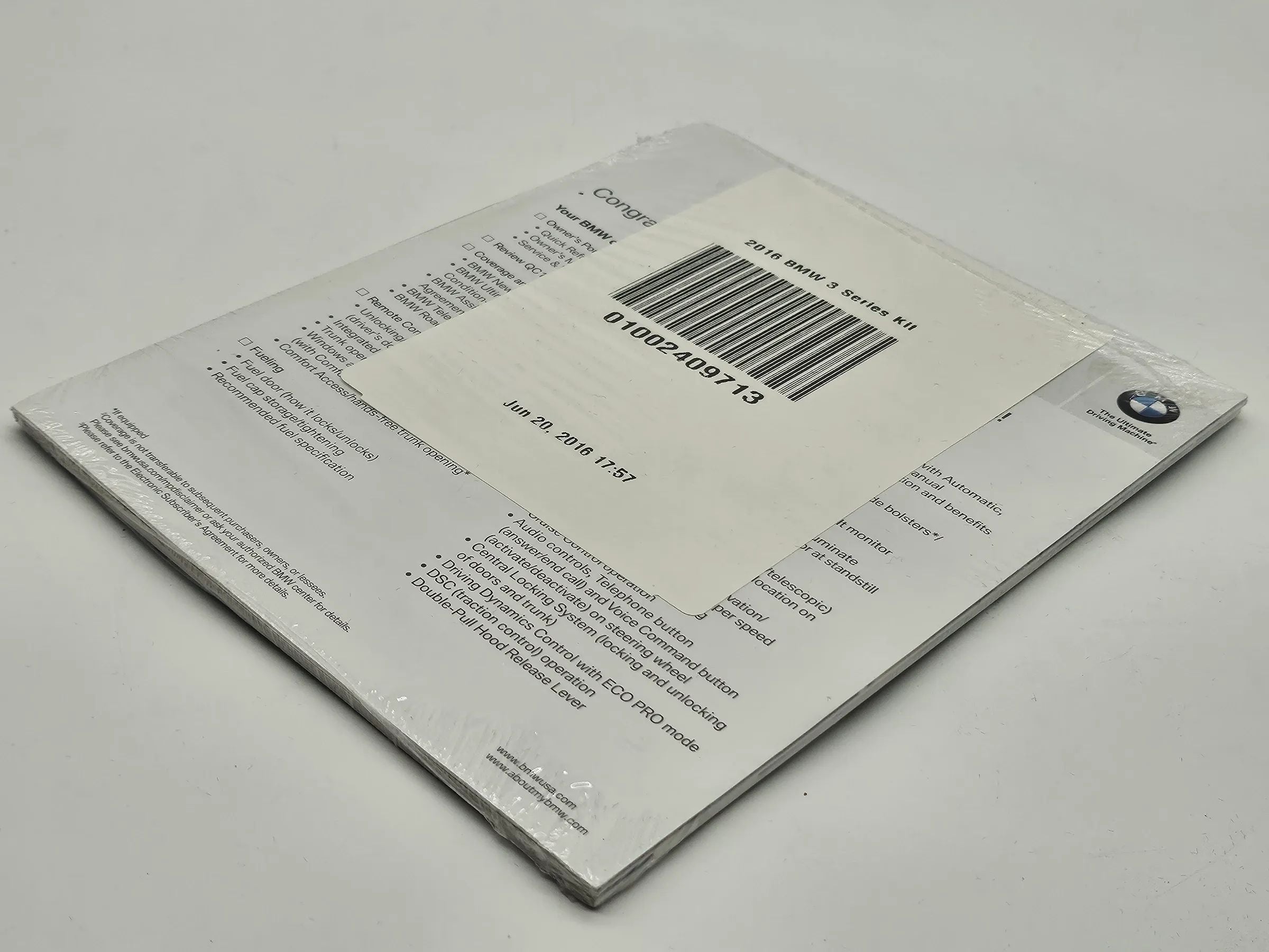 宝马 F30 3系 2016 年原厂保养及质保信息 美国版