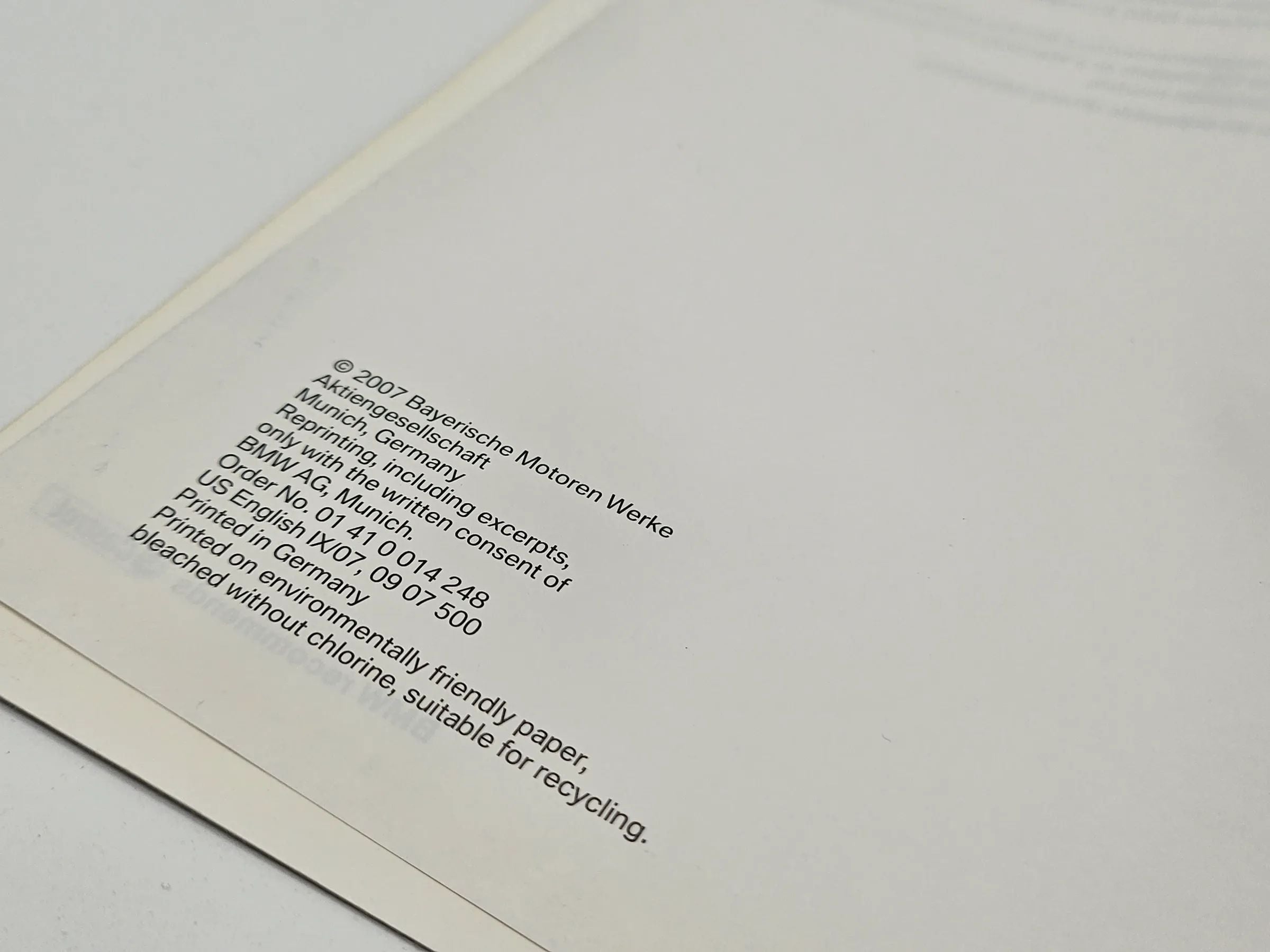 Original BMW X5 E70 3.0si 4.4i Betriebsanleitung 2007 englisch 01410014248 ue