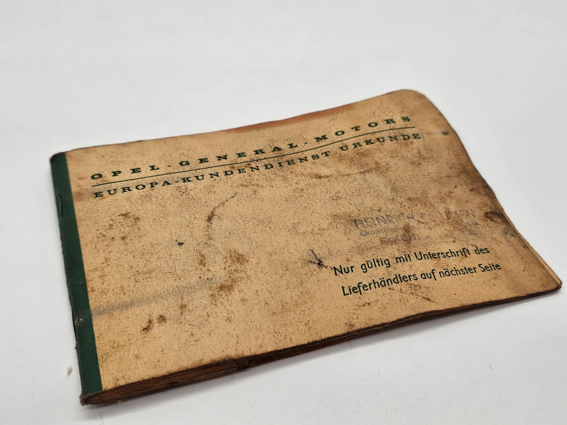 Original Opel Rekord  Scheckheft Serviceheft von 1961