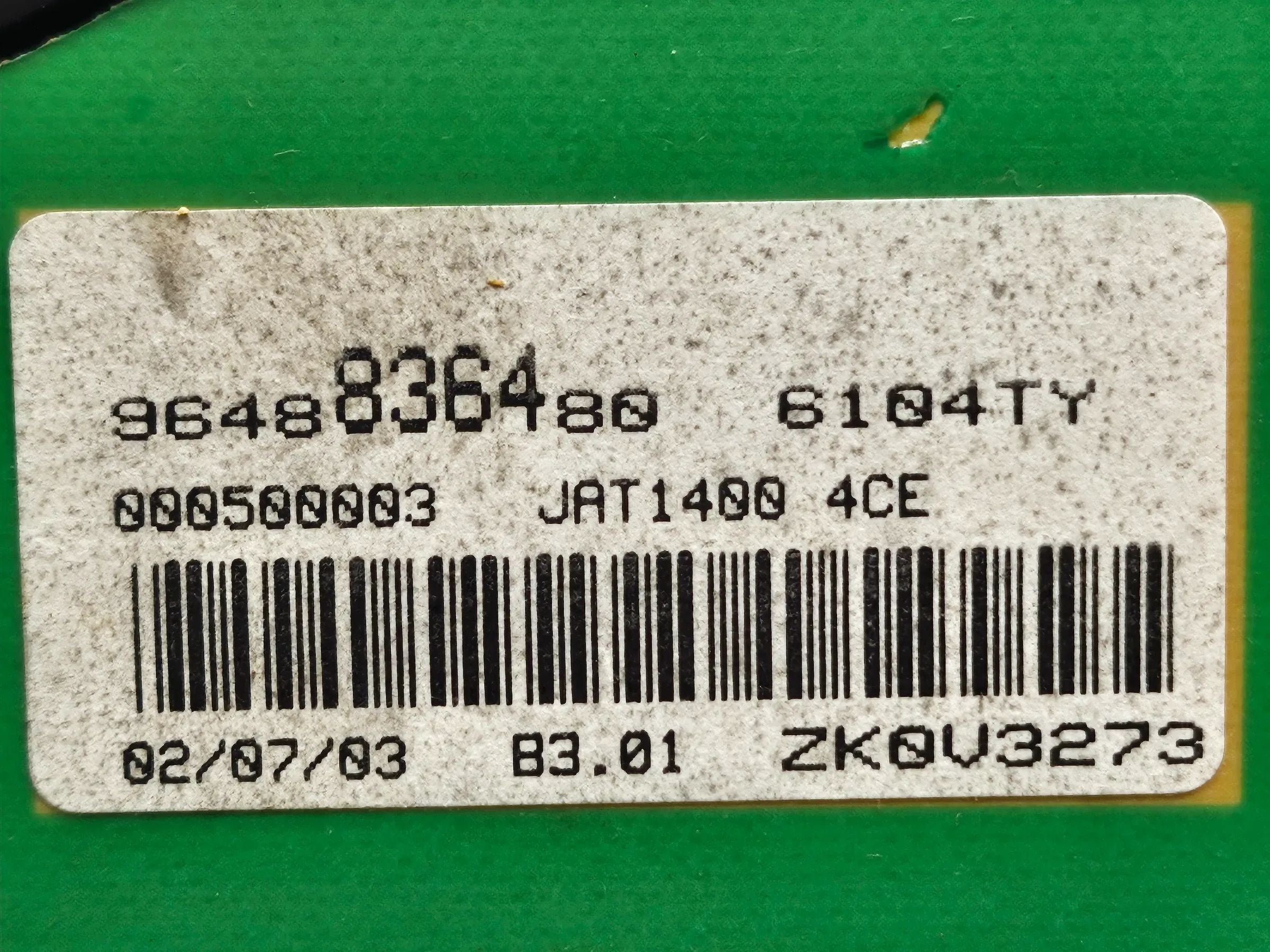 Original Peugeot 206 75 2KFX/2NFZ Indicador de Velocidade Conta-rotos 9648836480