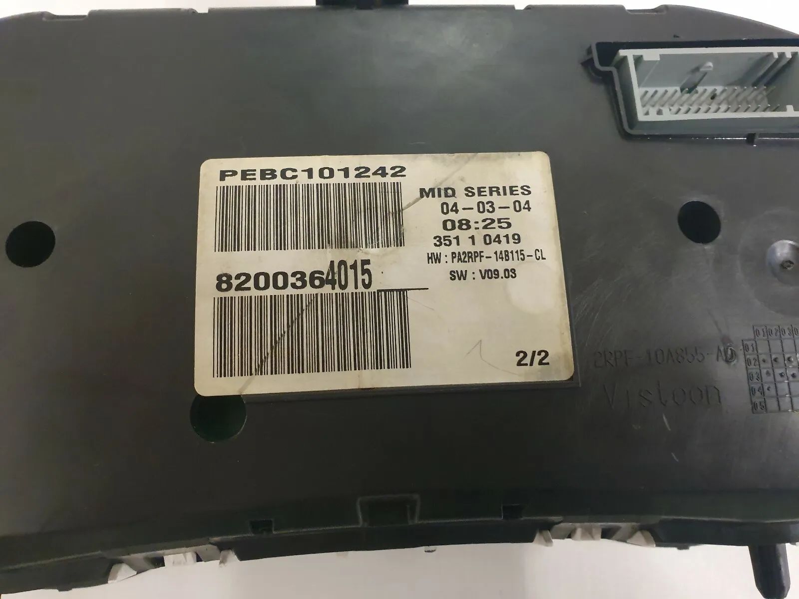 Tacho Kombiinstrument Cockpit Renault Megane2 1,9 DCI  8200364015 Bj.2004  K19