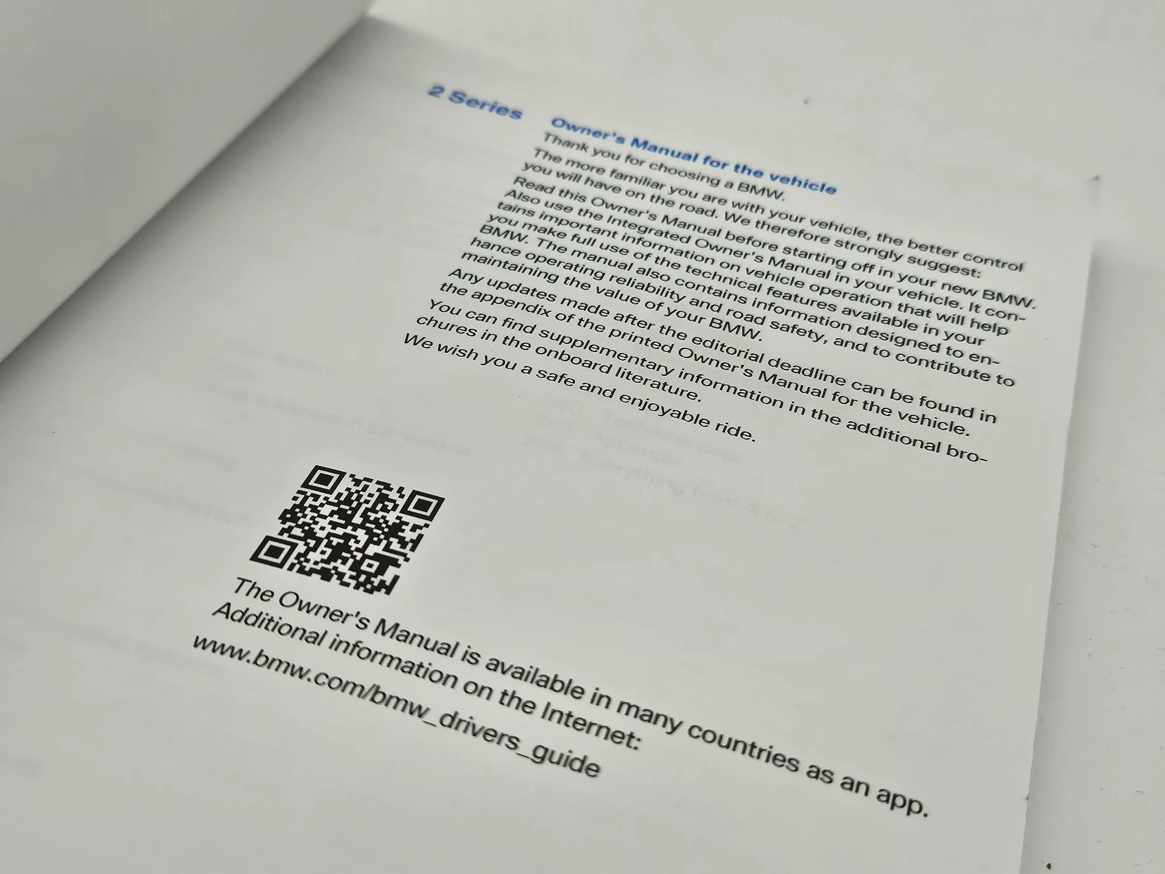 宝马2系双门轿跑 F22 2017 使用说明书 英文版