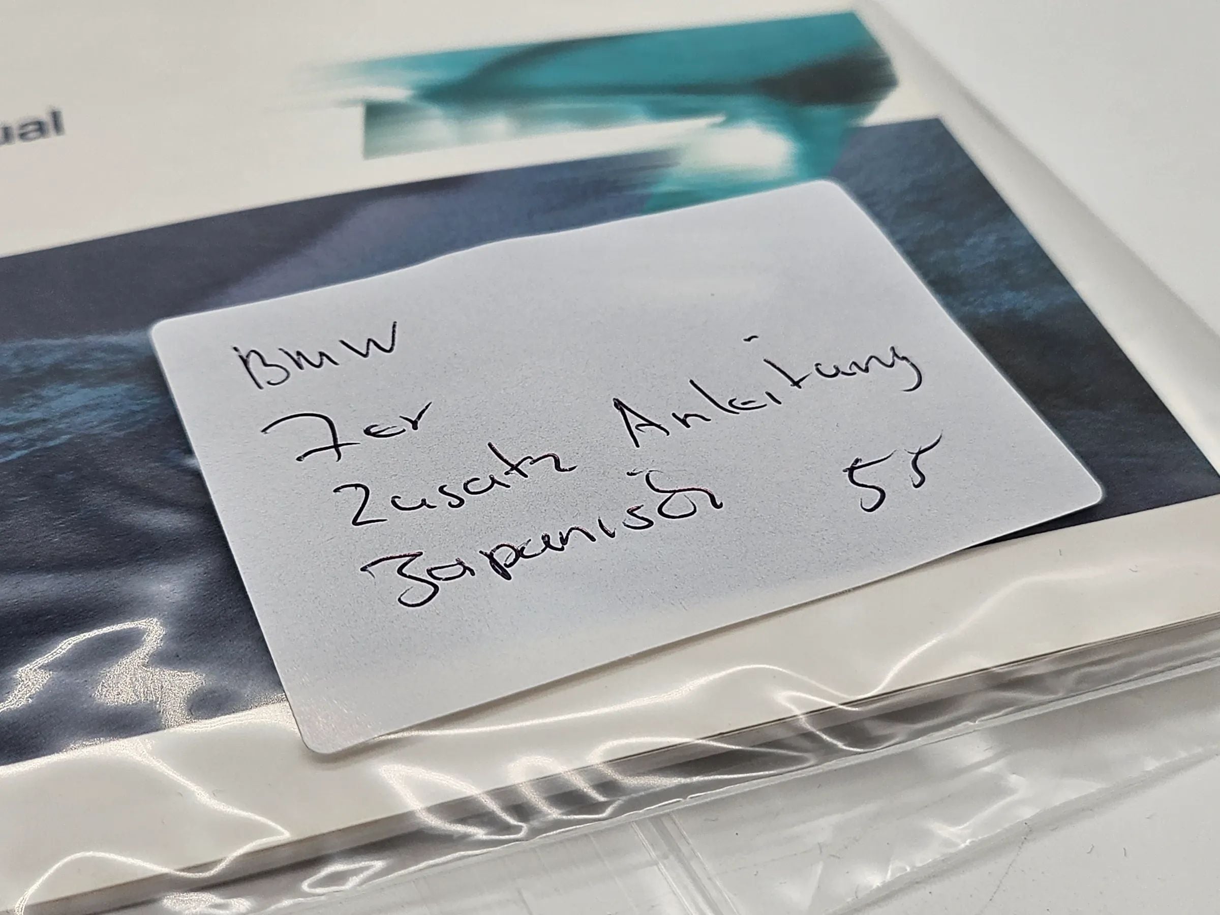 Original BMW 7er E38 Zusatz Betriebsanleitung Japanisch