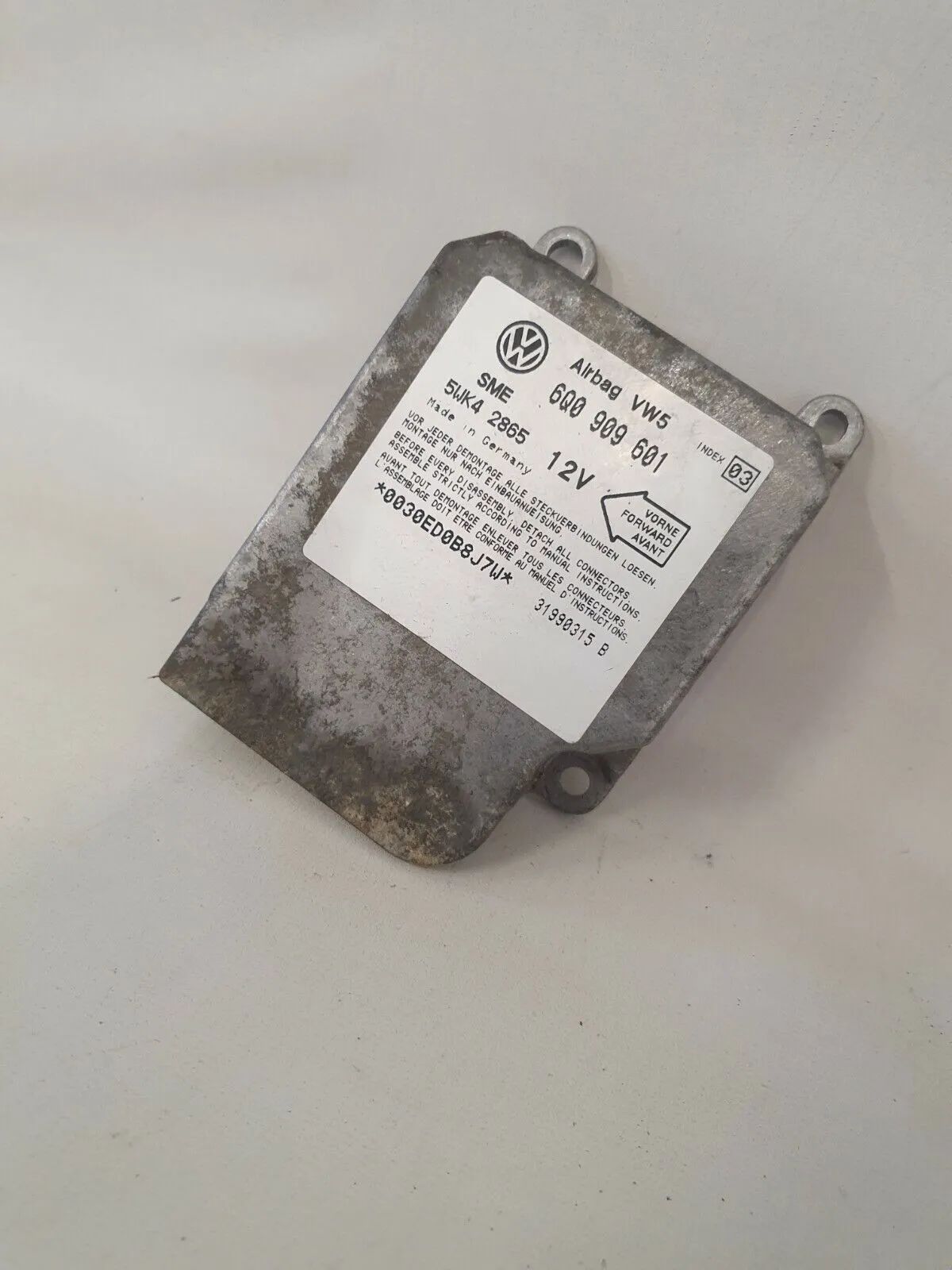 oryginalny VW Polo 6N2 Bora Moduł Sterujący Poduszek Powietrznych Airbagsteuergerät 6Q0909601 Indeks 03