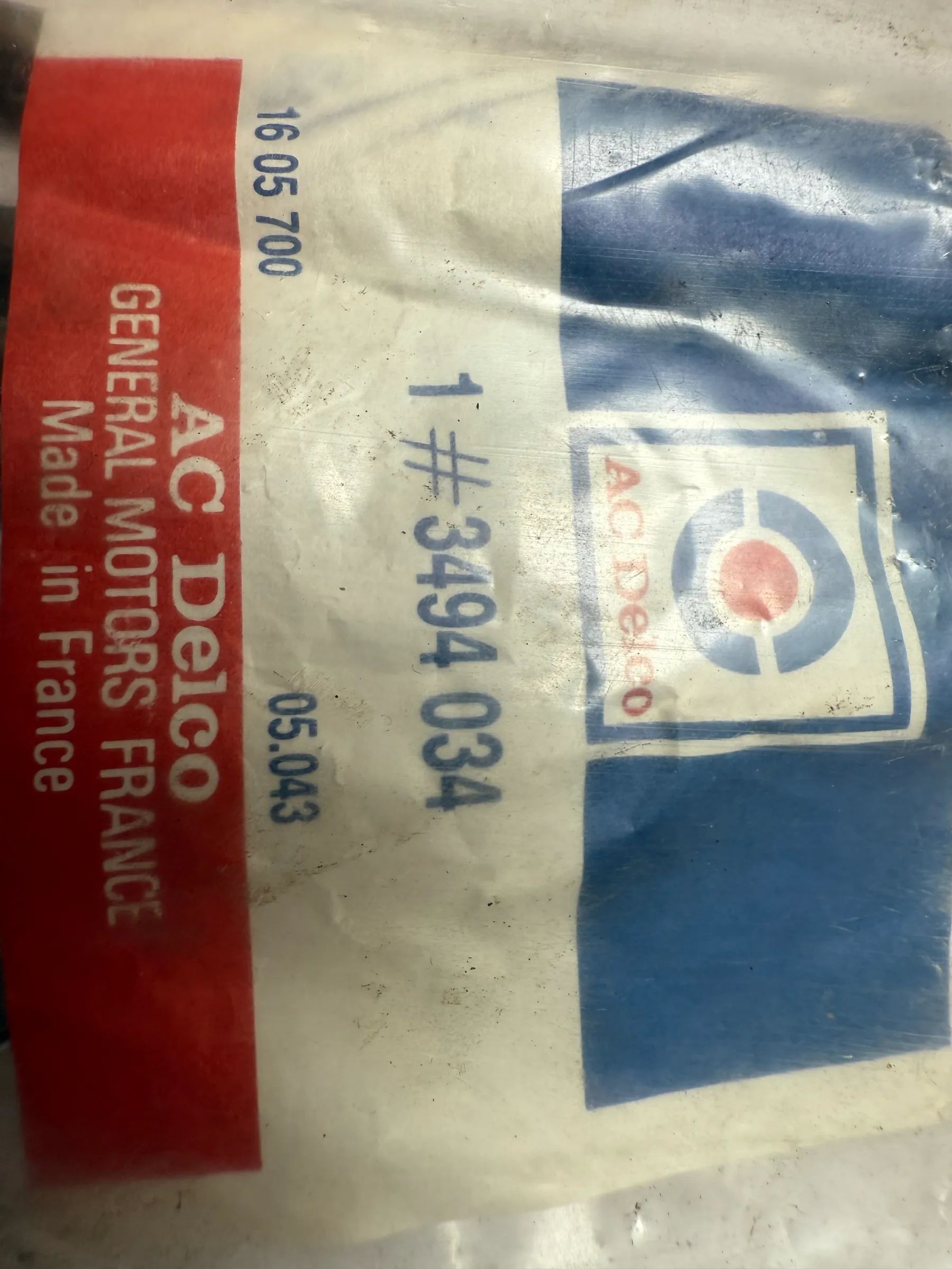 Original AC Delco Opel ASCONA CORSA KADETT Kit Accessoires, Plaquettes de Frein 3494034