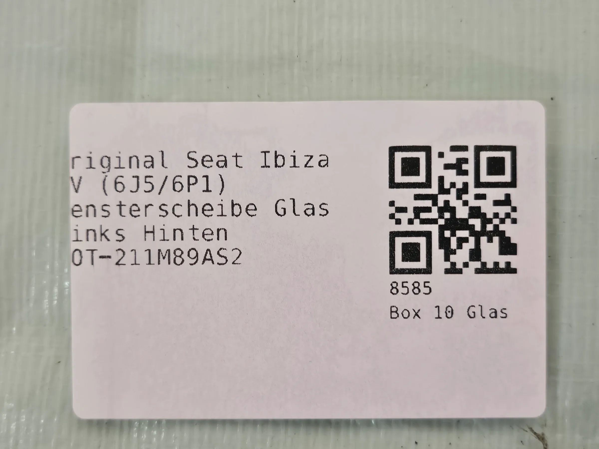 Original Seat Ibiza IV (6J5/6P1) Fensterscheibe Glas Links Hinten DOT-211M89AS2