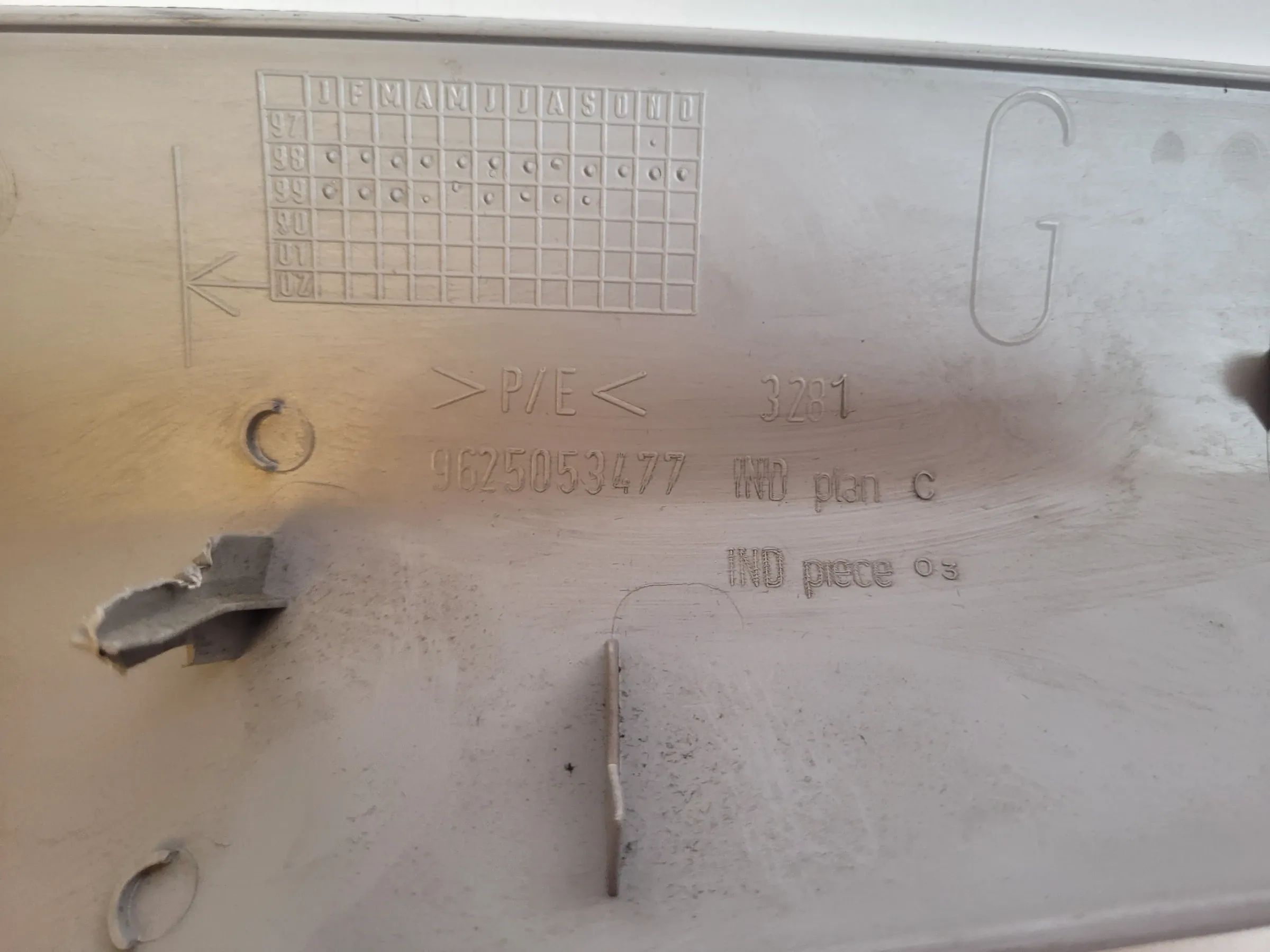 Original Peugeot 206 CC (2D) Säulenerkleidung Rechts 9625053477