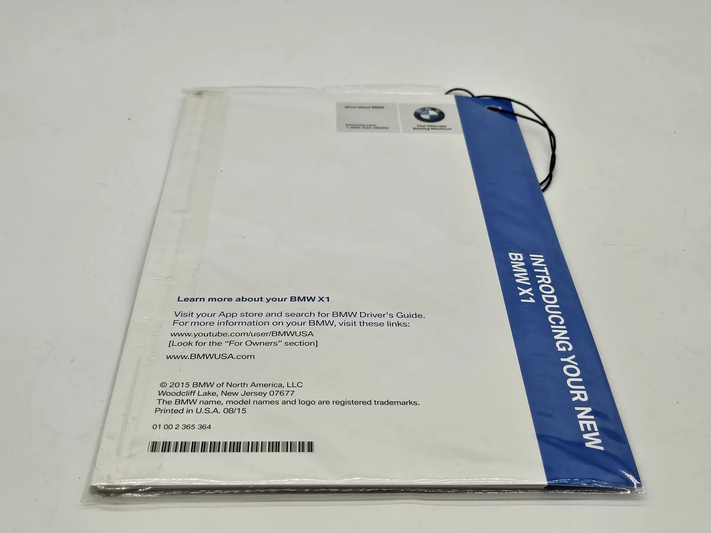Original BMW X1 F48  2016  Schnell Betriebsanleitung US englisch 01002365364