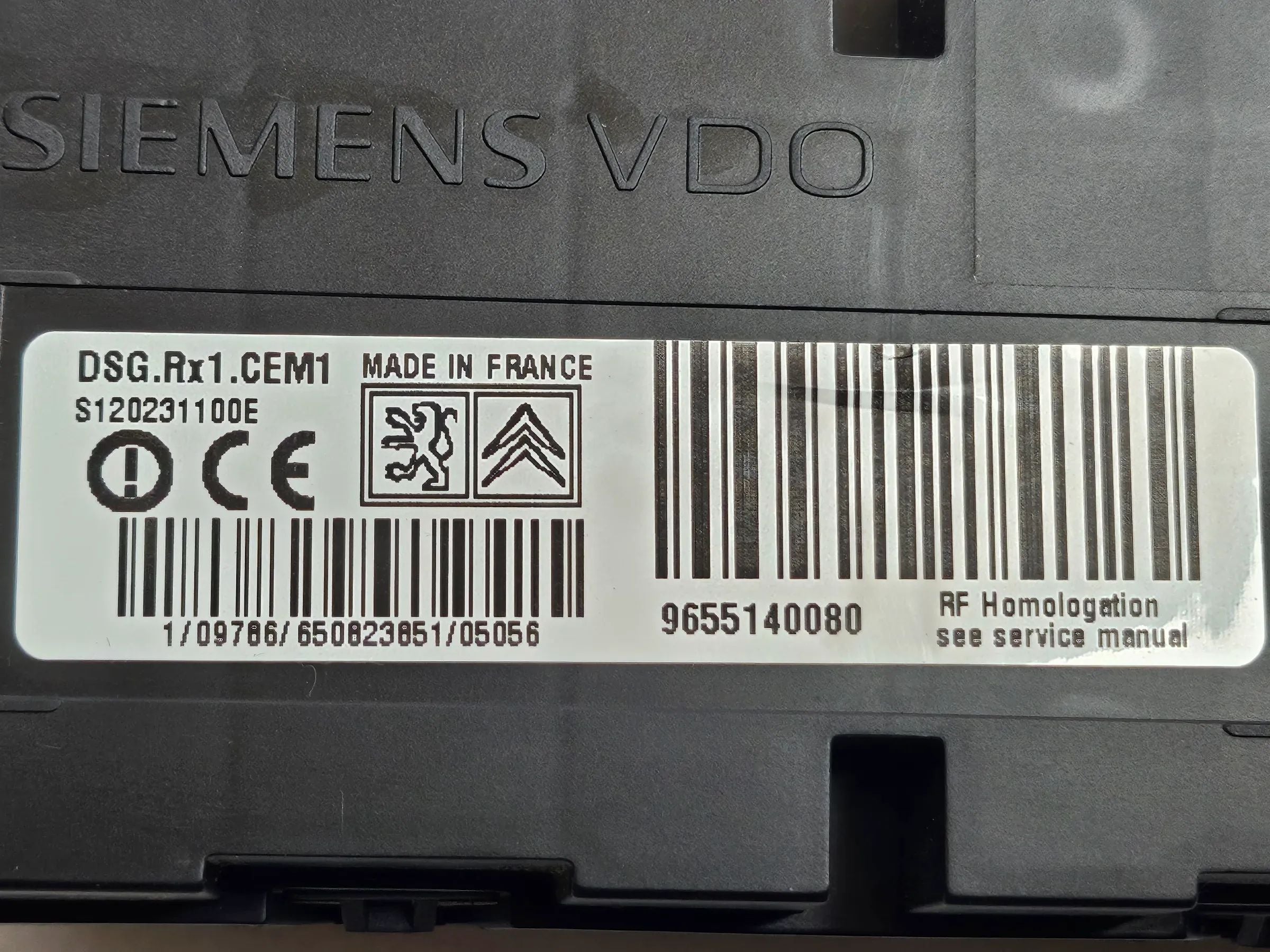 Oryginalna jednostka sterująca ciśnieniem w oponach Peugeot/Citroen Siemens VDO 9655140080