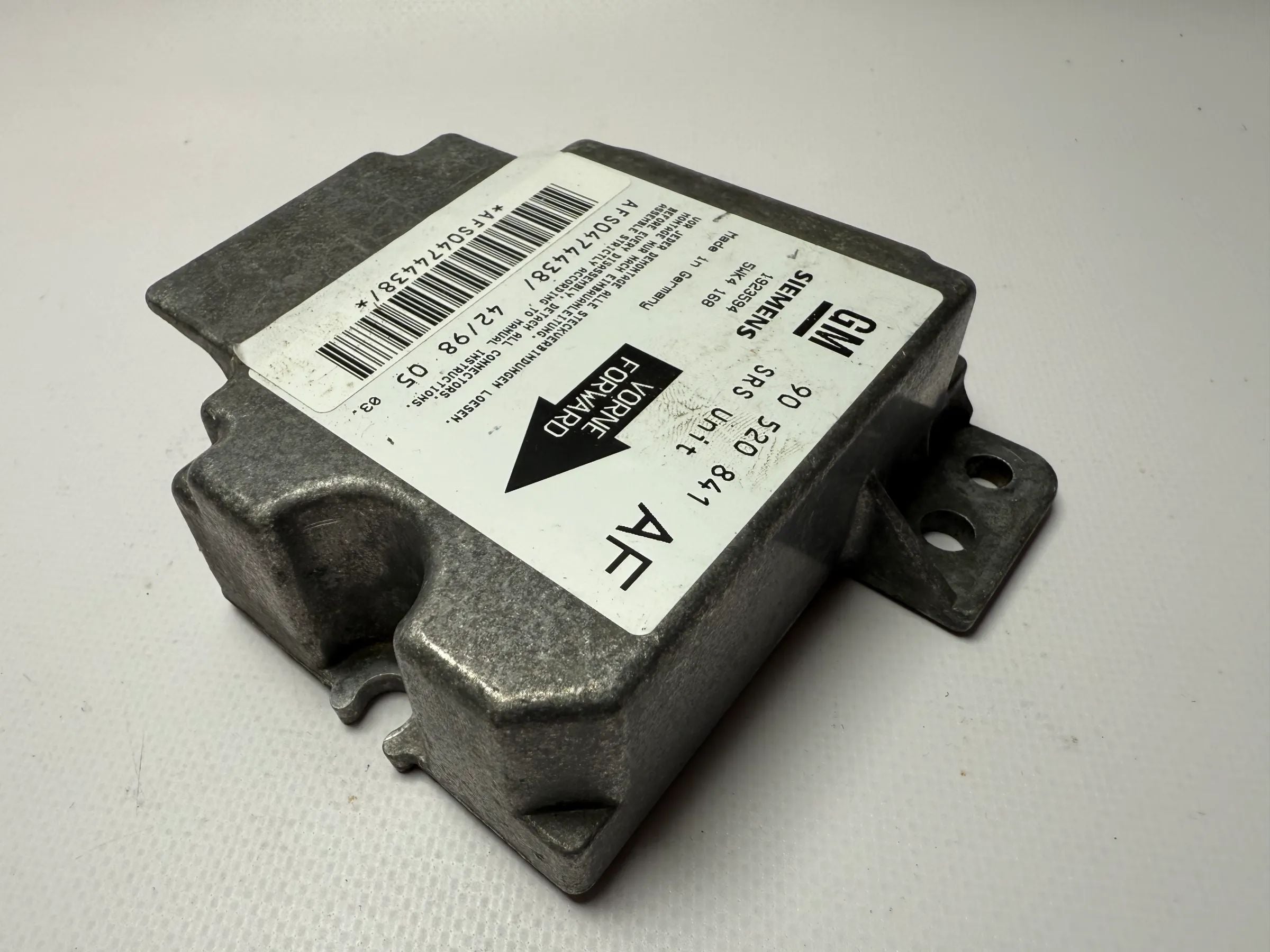 Original OPEL ASTRA G Módulo de Airbag 90520841 AF / 5WK4168