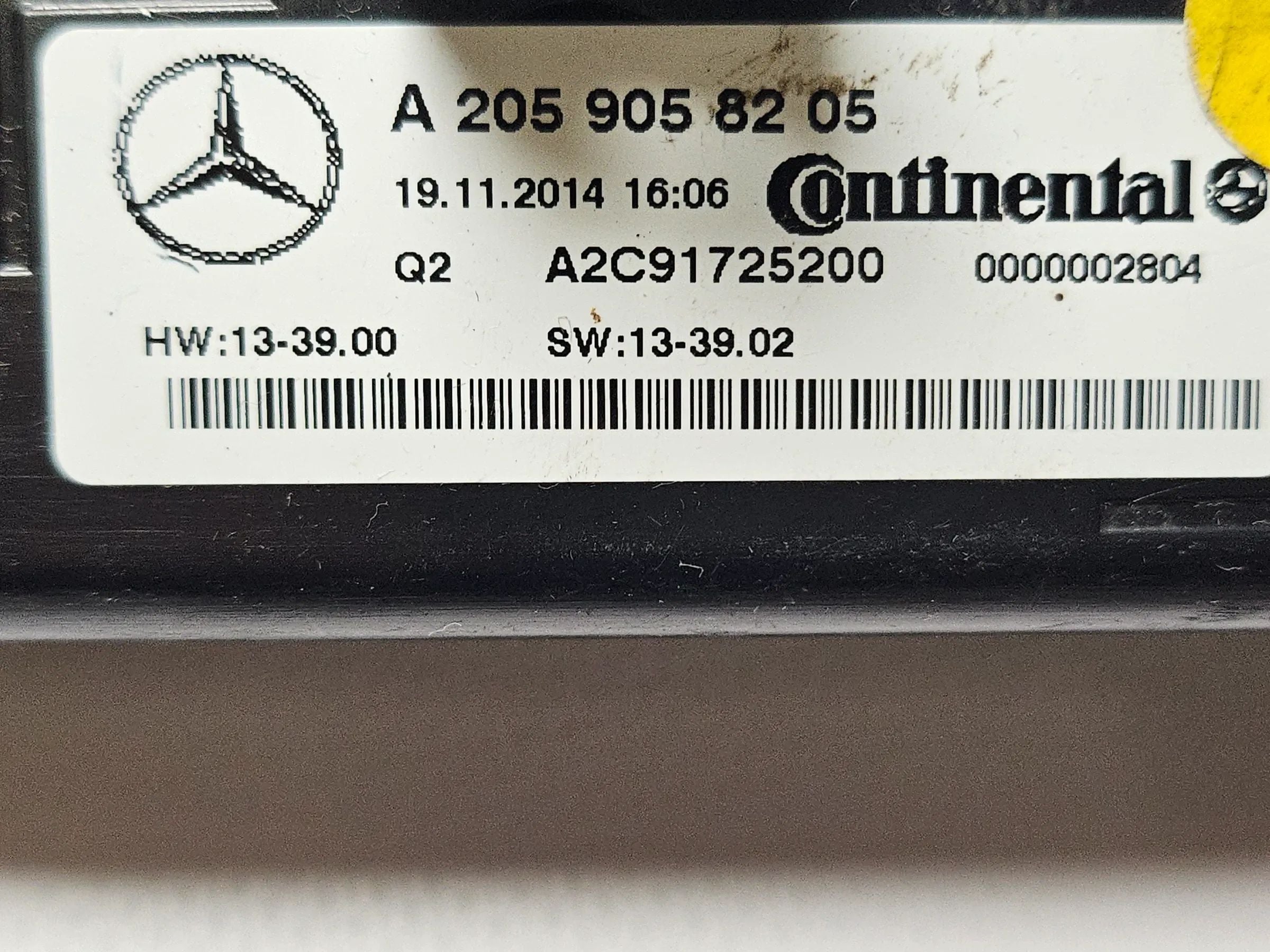 Mercedes Benz C-Klasse W205 Interrupteur Commande Chauffage Climatisation A2059058205