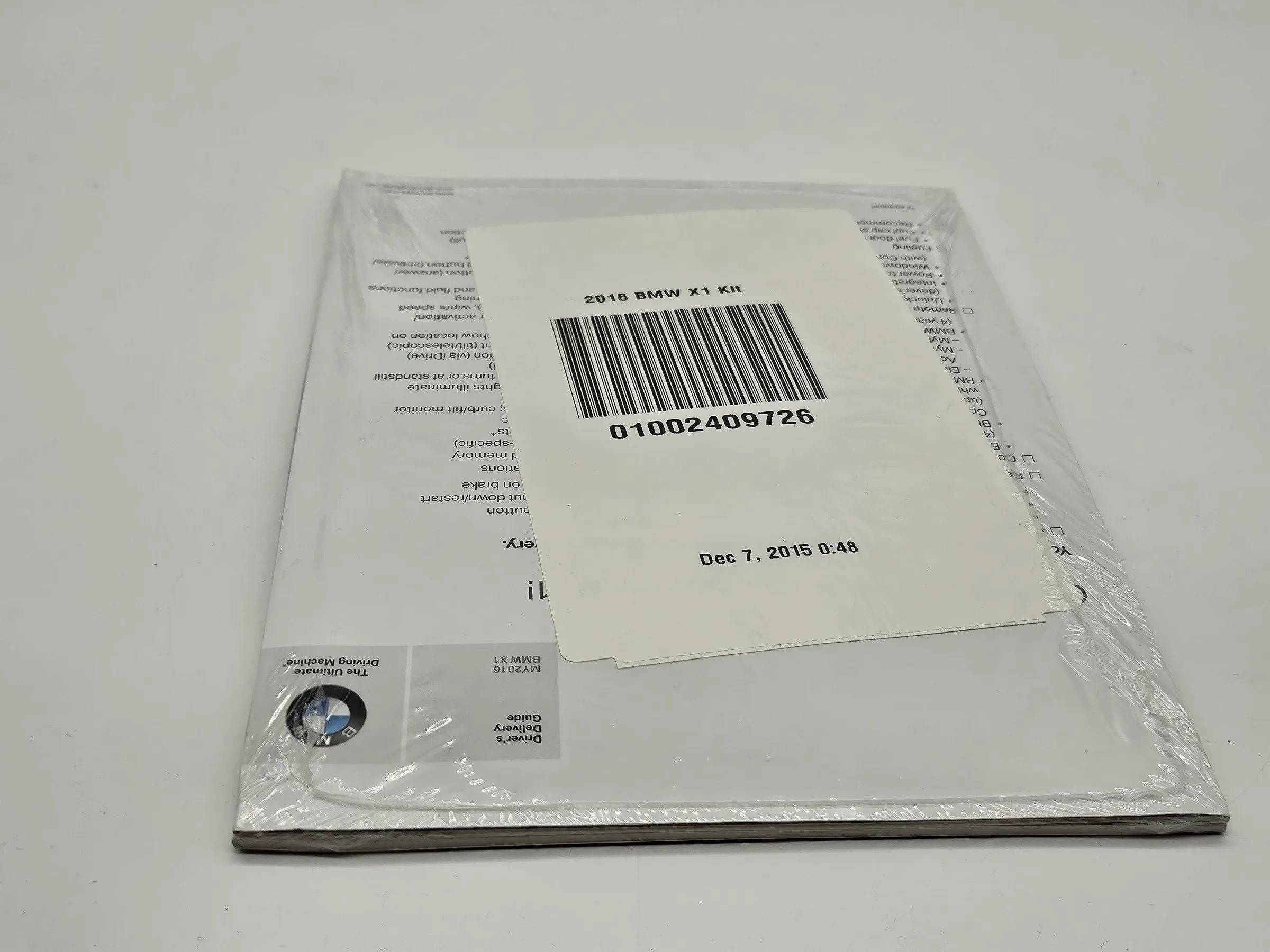 Original BMW X1 F48  2016 Service and warranty englisch US 01002409726