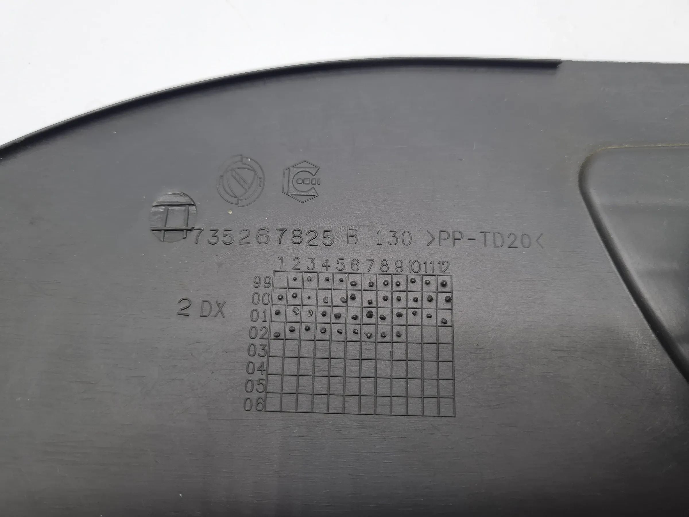 Original Fiat Punto (188) Verkleidung Luftgitter Fußraum Rechts 735267825