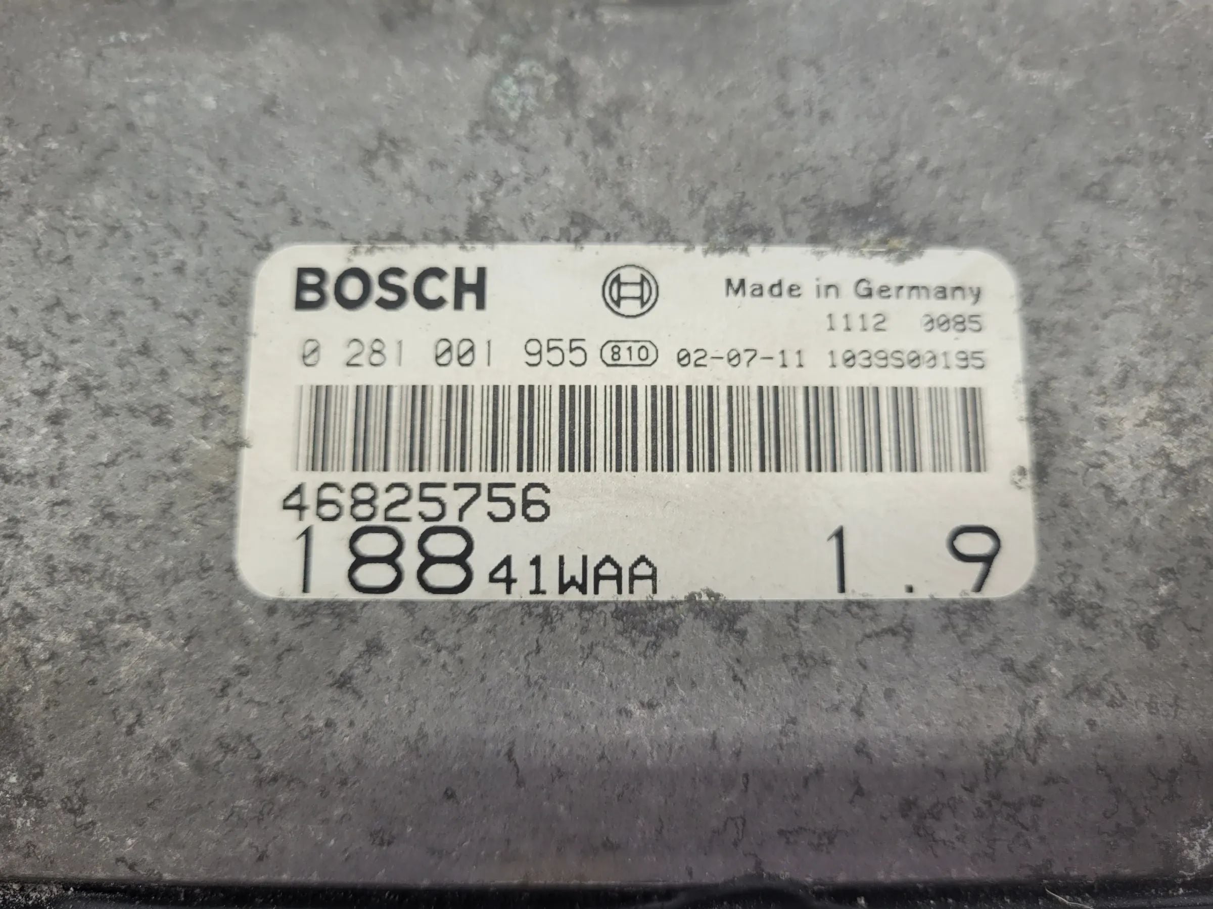 Original Fiat Punto (188) Motorsteuergerät ECU 0281001955 / 46825756