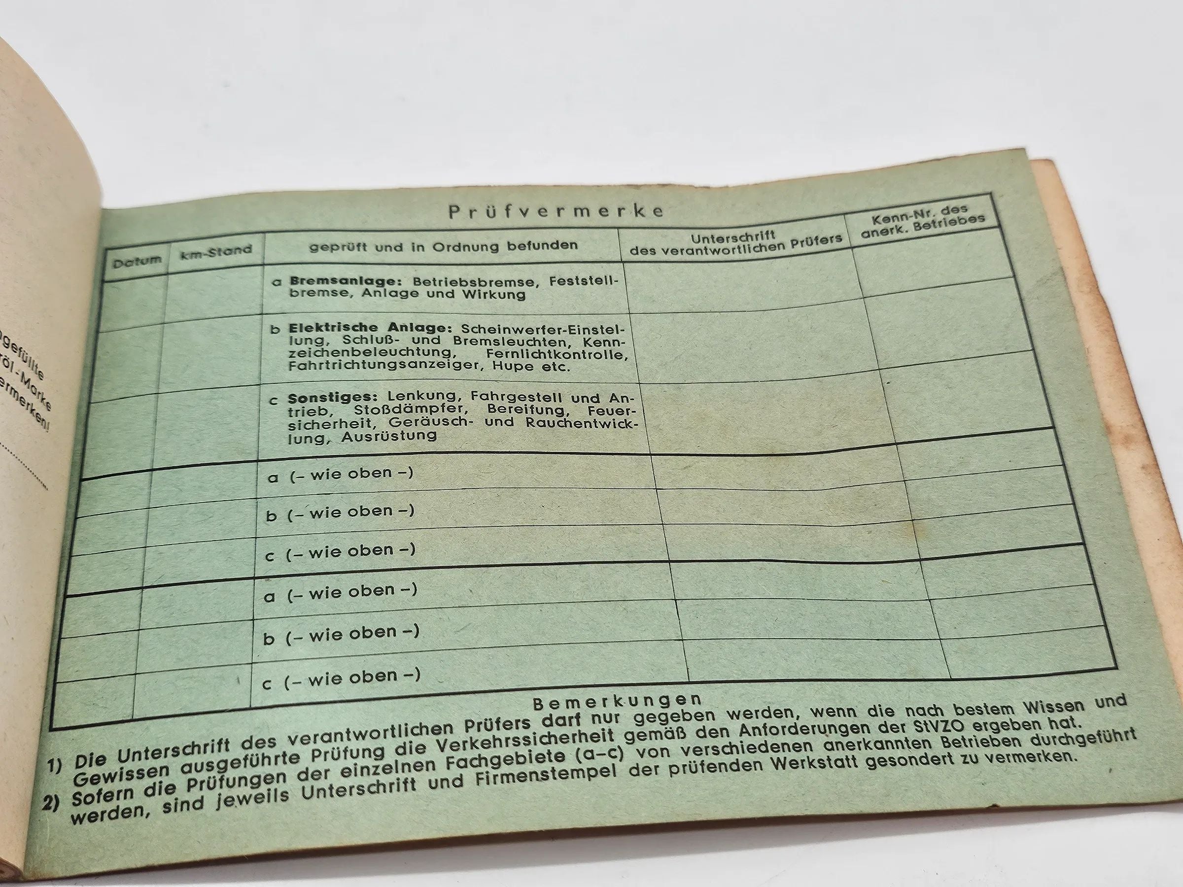 Original Opel Rekord  Scheckheft Serviceheft von 1961