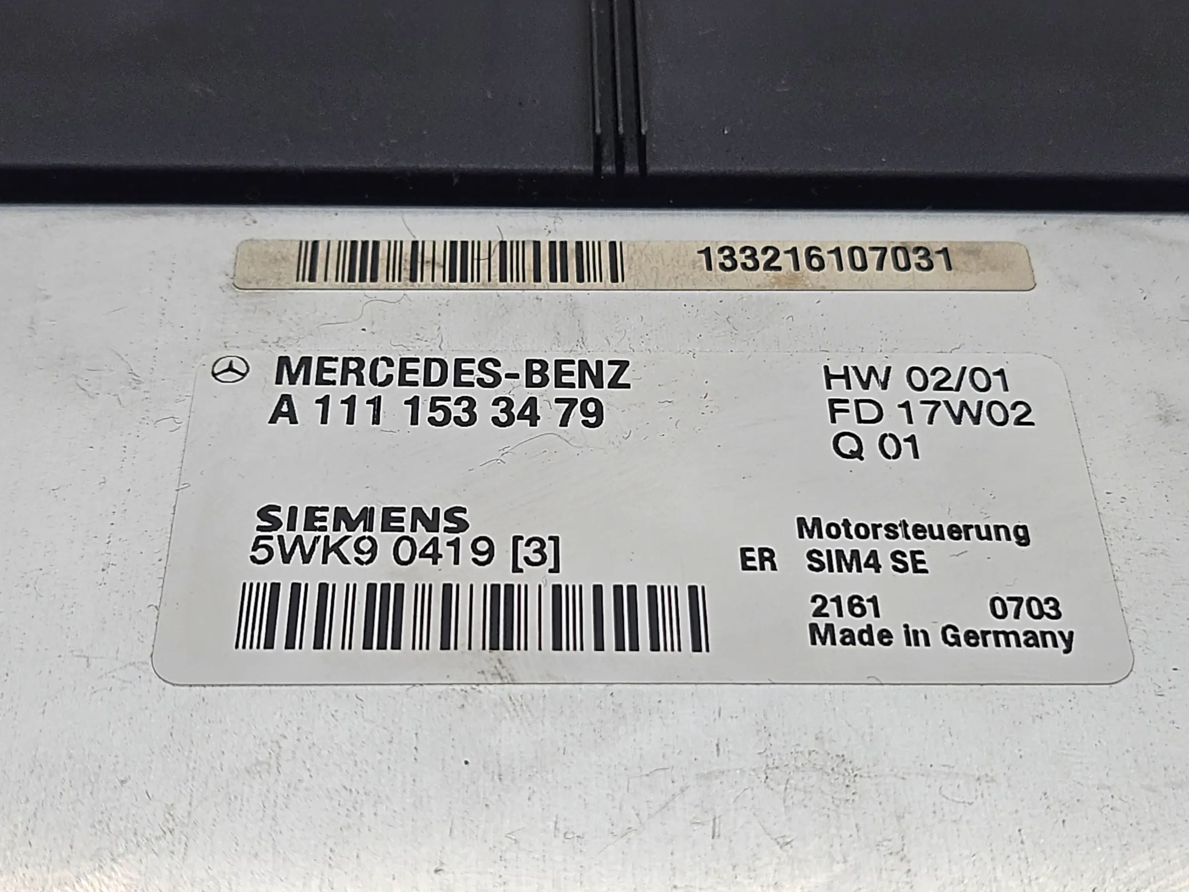 Original MB C Klasse W203 C180 Steuergerät Motor A1111533479 5WK90419 SIEMENS