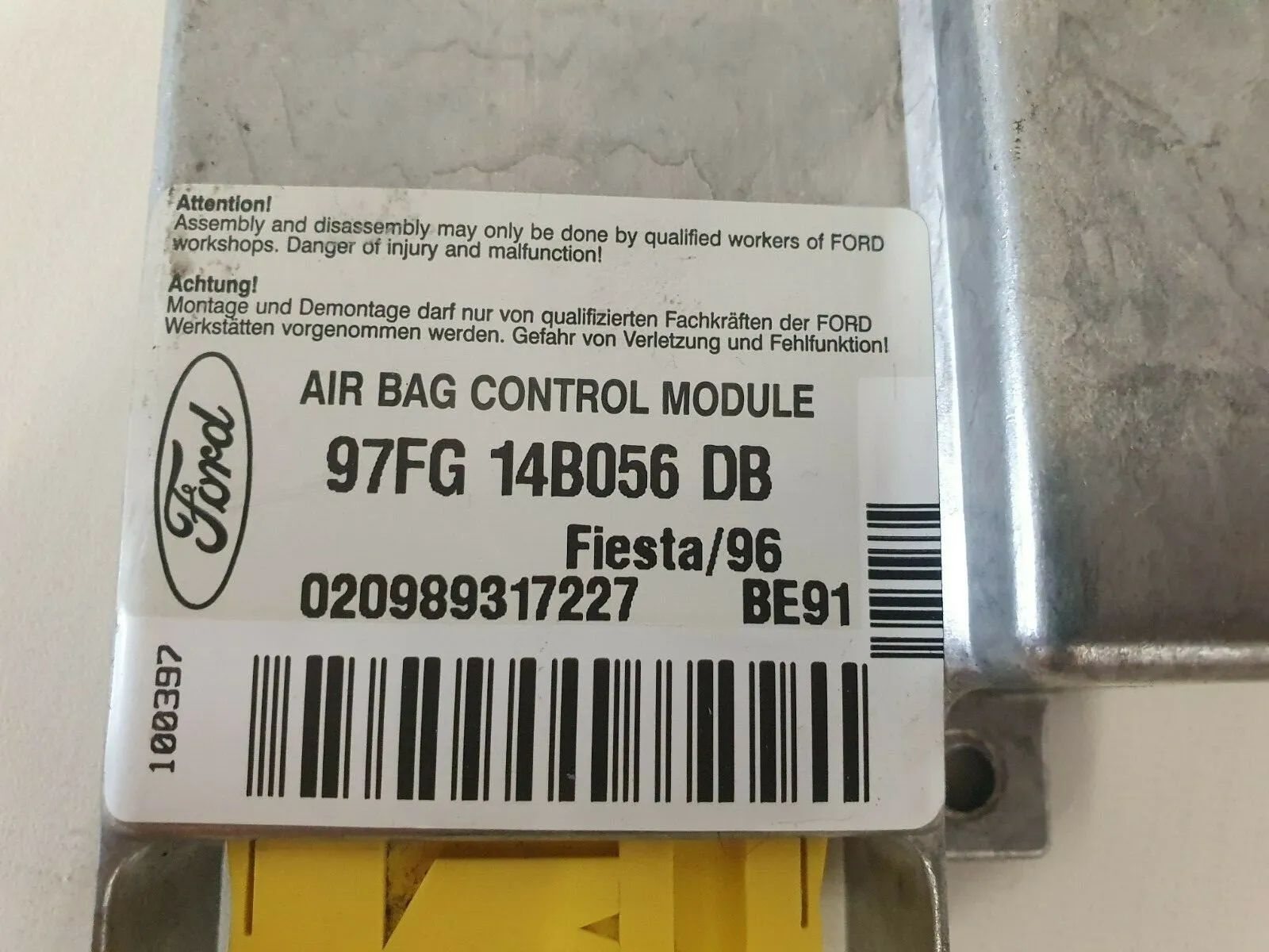 original Airbagsteuergerät Ford Fiesta BJ 1996 97FG14B056DB