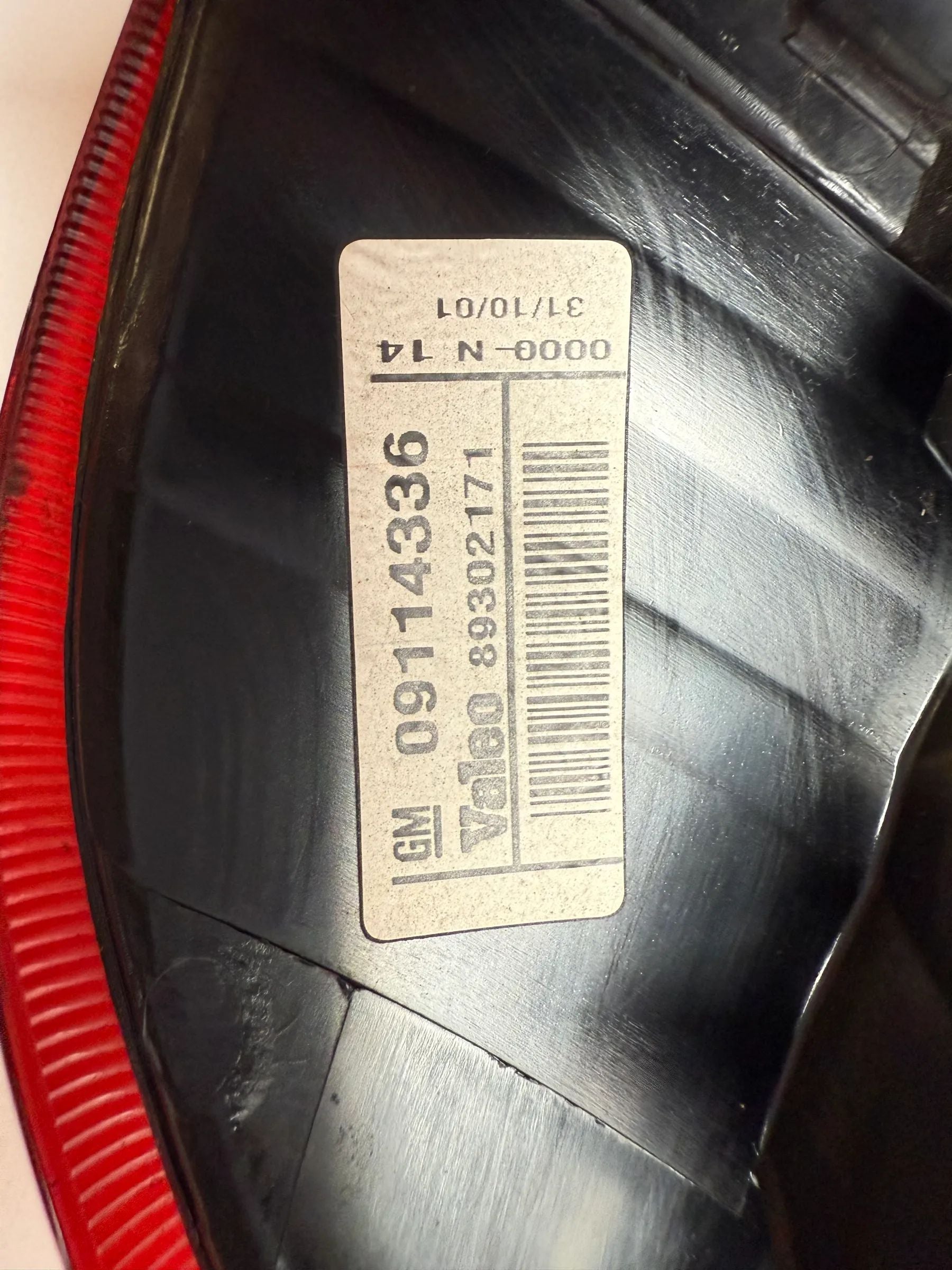 Original Opel Corsa C X01 Piloto Trasero Izquierdo Valeo 09114336 / 89302171