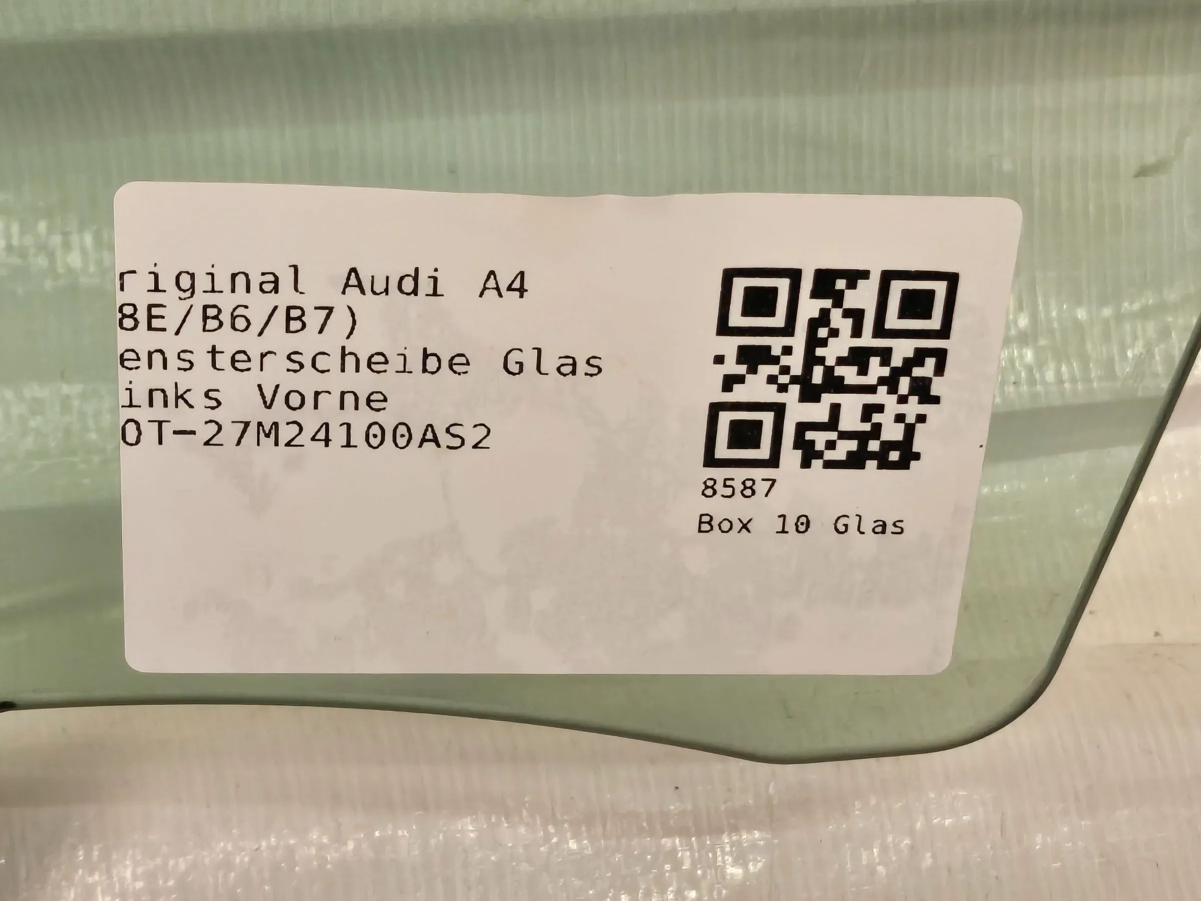 Original Audi A4 (8E/B6/B7) Fensterscheibe Glas Links Vorne DOT-27M24100AS2