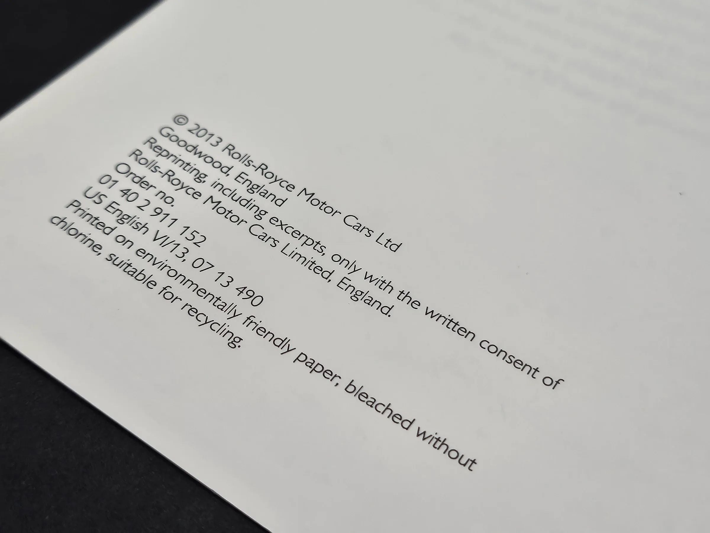 Original Rolls Royce Wraith 2013 Betriebsanleitung Handbuch englisch 01402911152