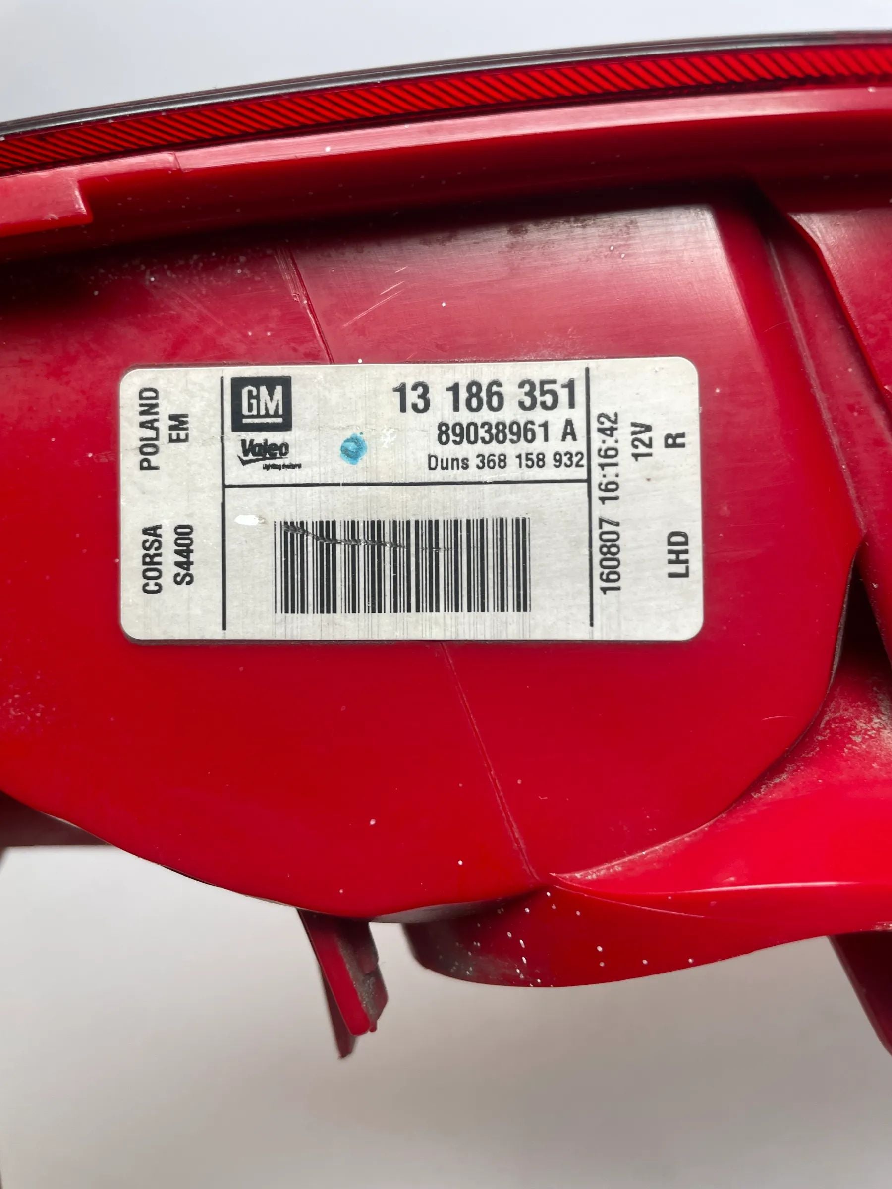 Original Opel Corsa D S07 Rückleuchten Rechts Hinten 13186351