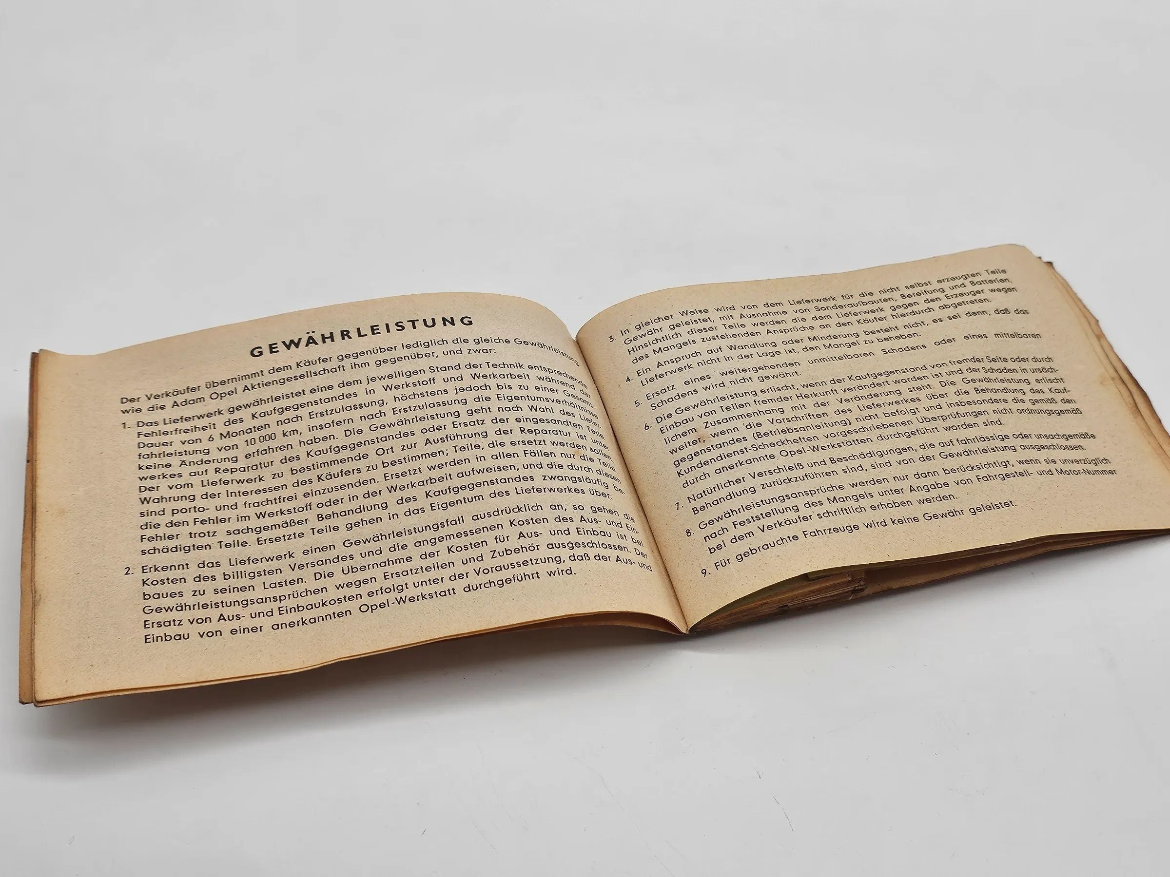 Original Opel Rekord  Scheckheft Serviceheft von 1961