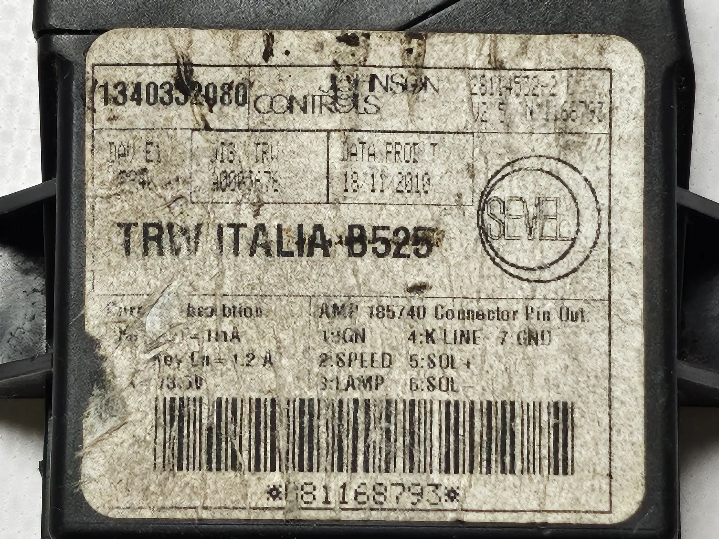 Fiat Ducato/Citroen Jumper 純正セントラルロックコントロールユニット ECUモジュール 1340332080