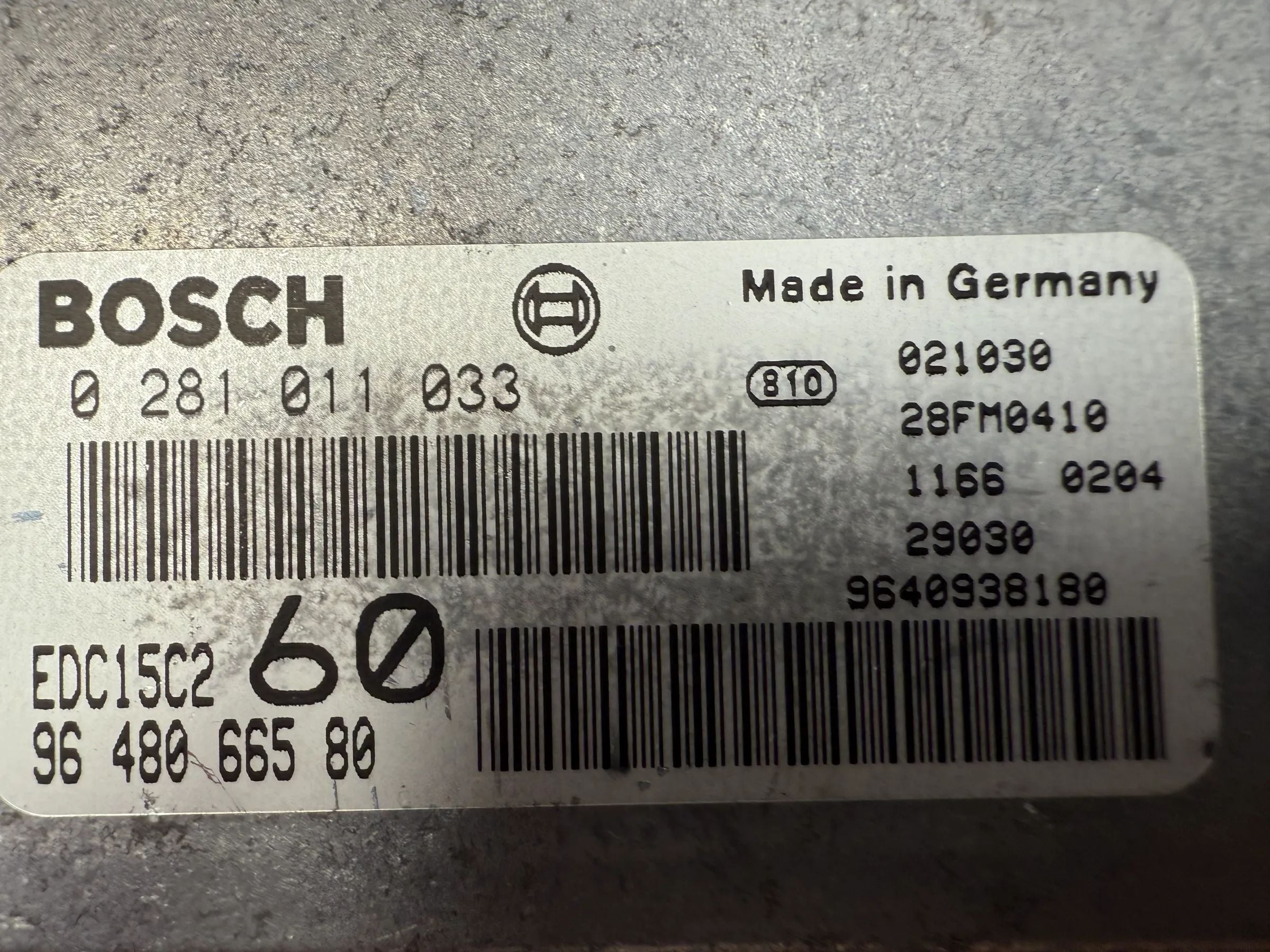 Оригинальный блок управления двигателем Fiat Ulysse 2.2 JTD дизельный 9648066580