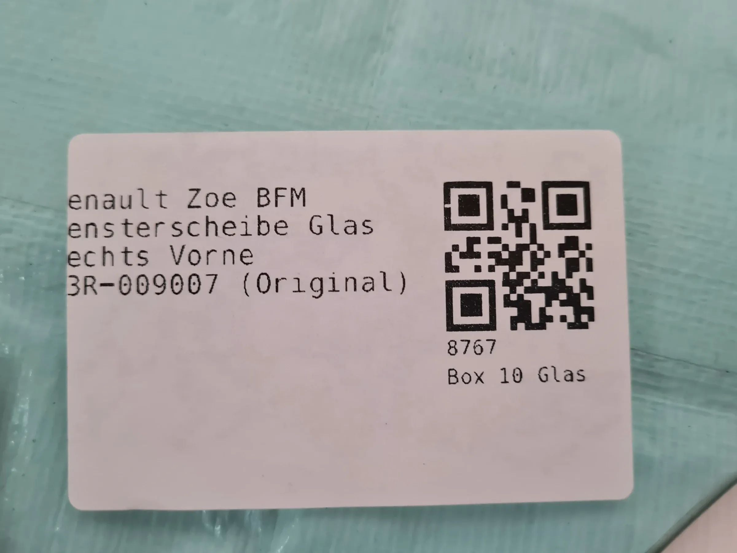 Renault Zoe BFM Fensterscheibe Glas Rechts Vorne 43R-009007 (Original)