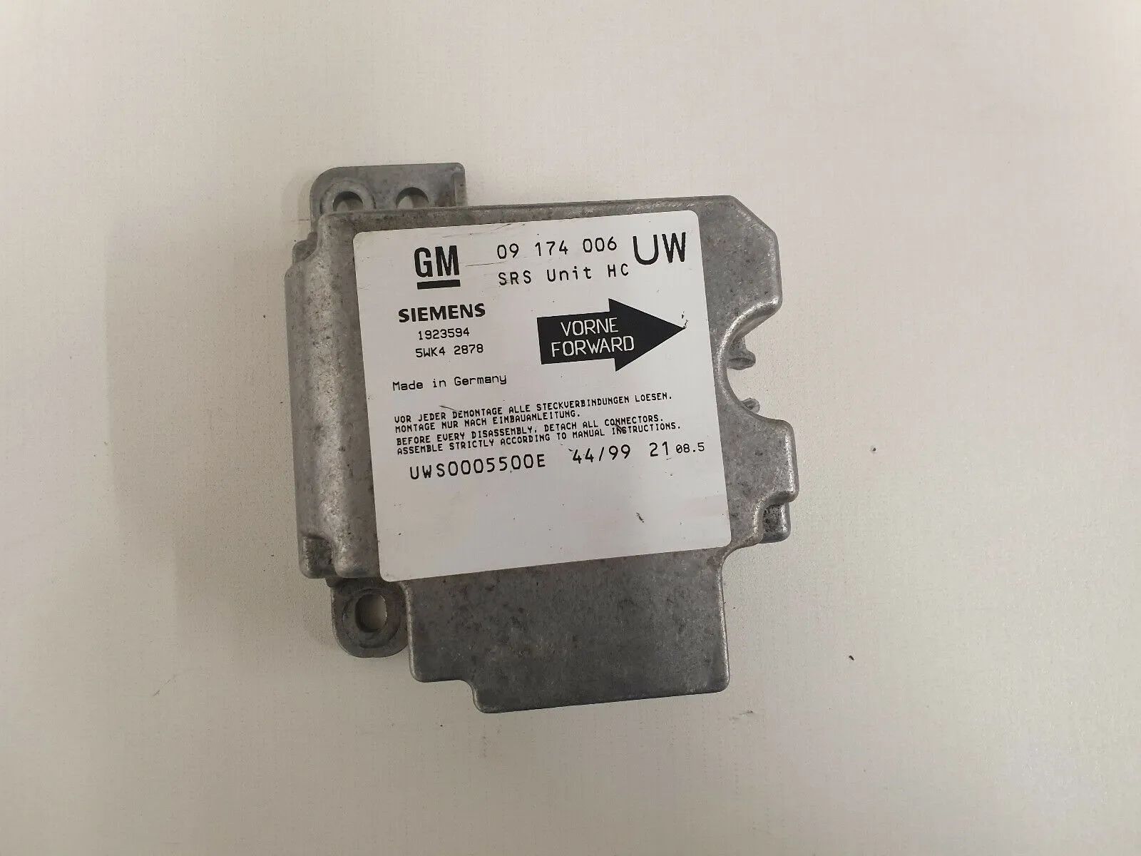 Opel Astra G / Omega B GM 09174006 असली एयरबैग कंट्रोल यूनिट Siemens K3