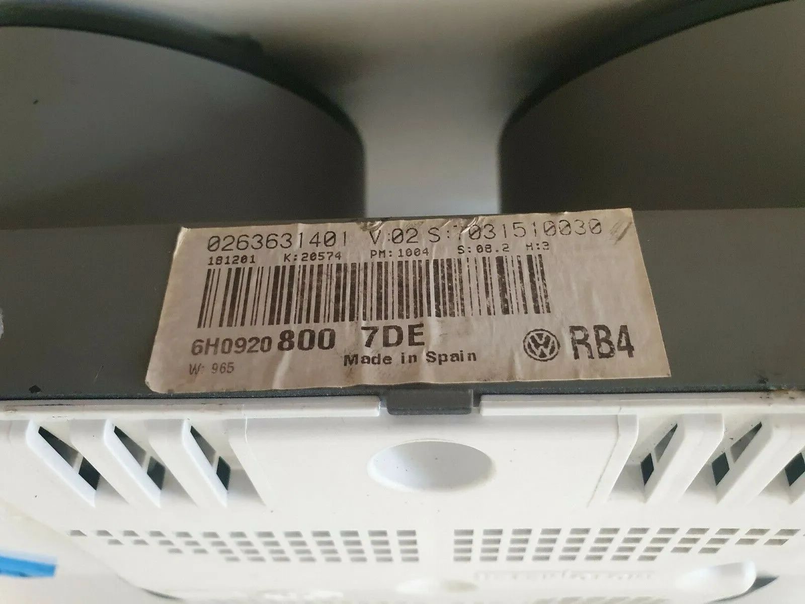 อะไหล่แท้ SEAT Arosa 6H 1.4 MPI เกจวัดความเร็ว Kombiinstrument หมายเลข 6H0920800 7DE RB4