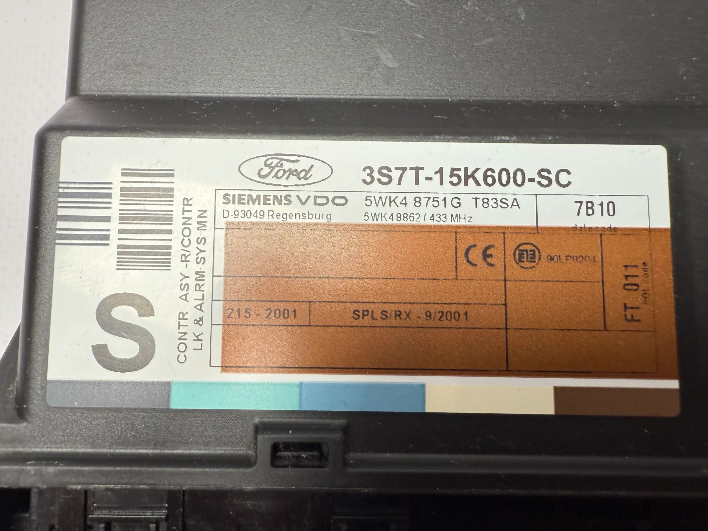 Original Ford Mondeo MK3 2.0 TDCi Módulo de Control de Confort 3S7T-15K600-SC / 5WK48751G