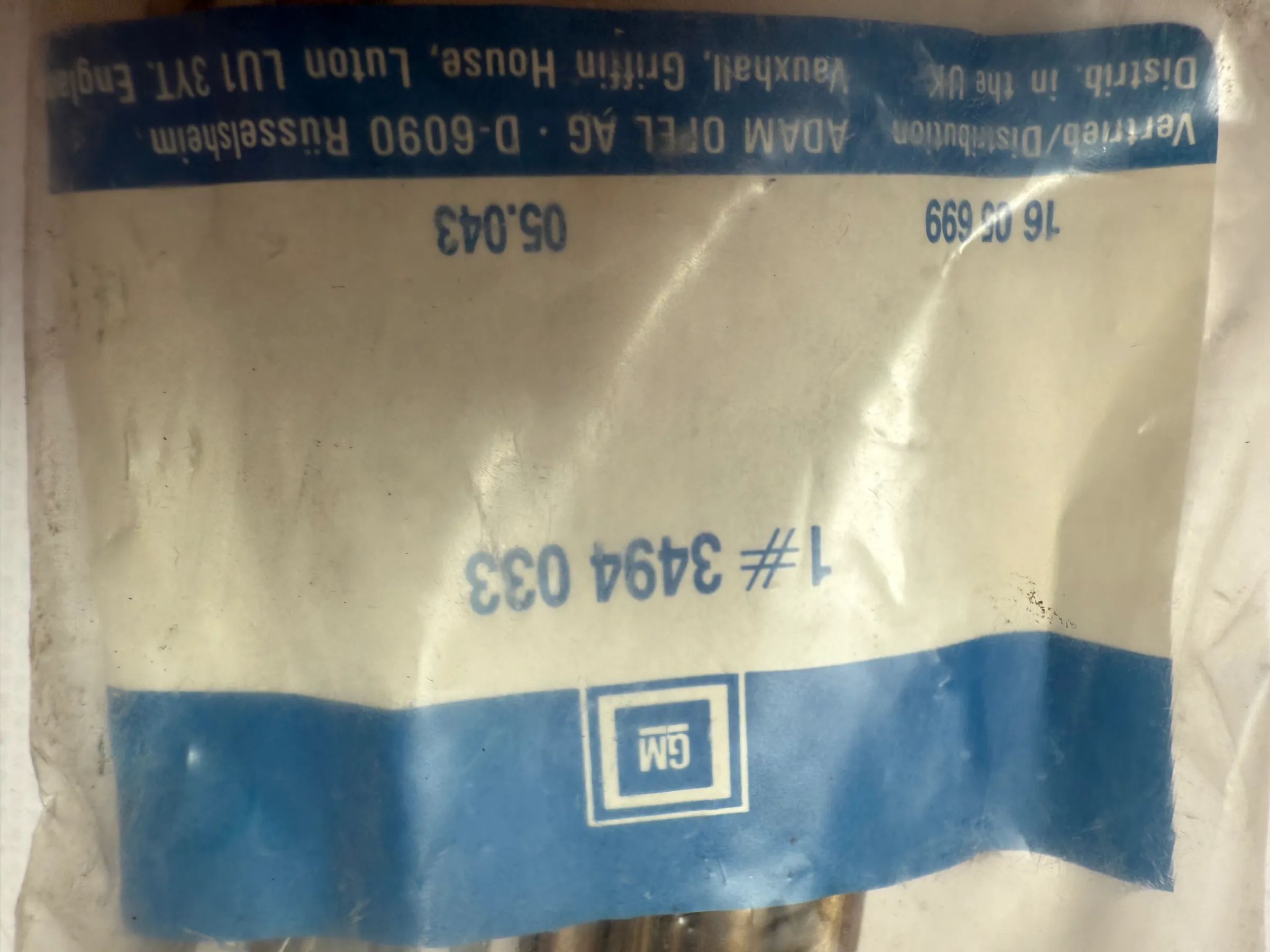 Original GM / Opel etc. accessory kit, disc brake pad front 3494033 