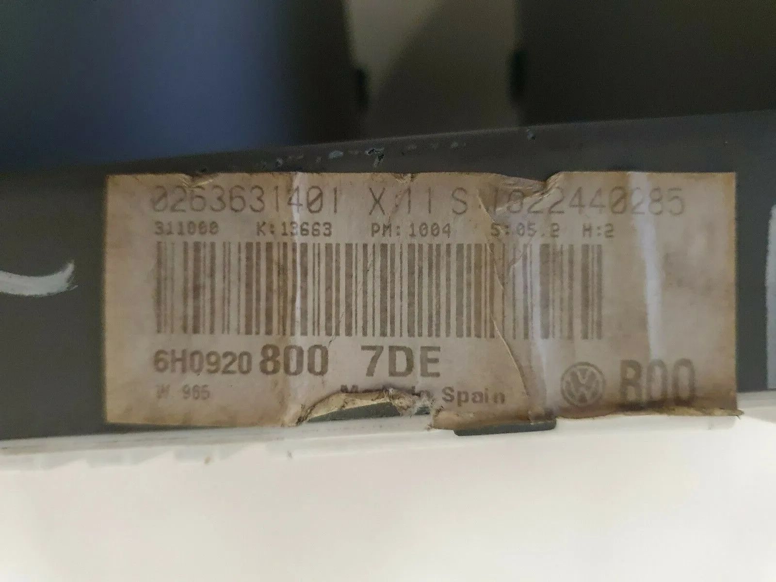 อะไหล่แท้ SEAT Arosa 6H 1.4 MPI แผงหน้าปัด 6H0920800A 7DE