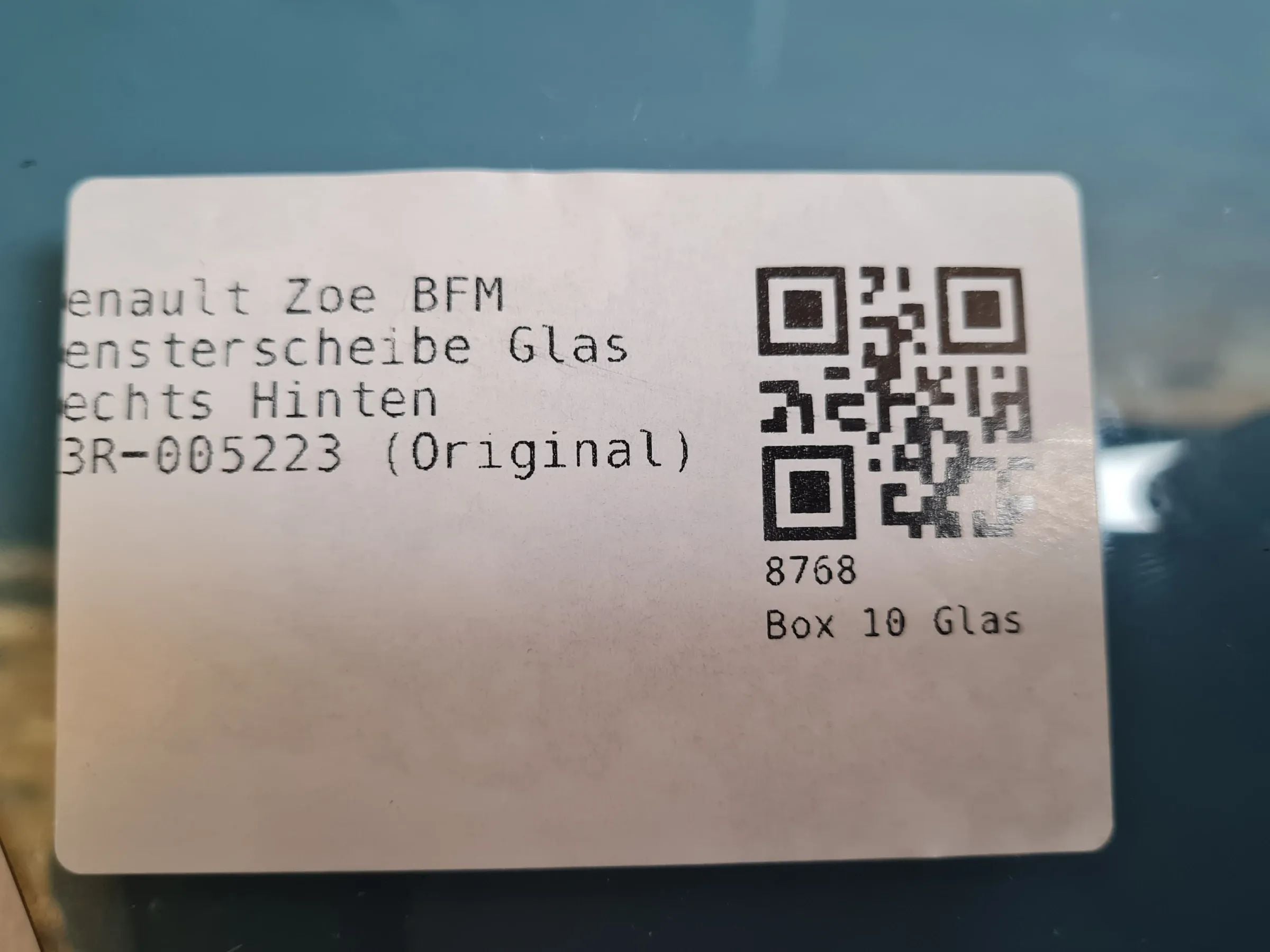 Renault Zoe BFM Fensterscheibe Glas Rechts Hinten 43R-005223 (Original)