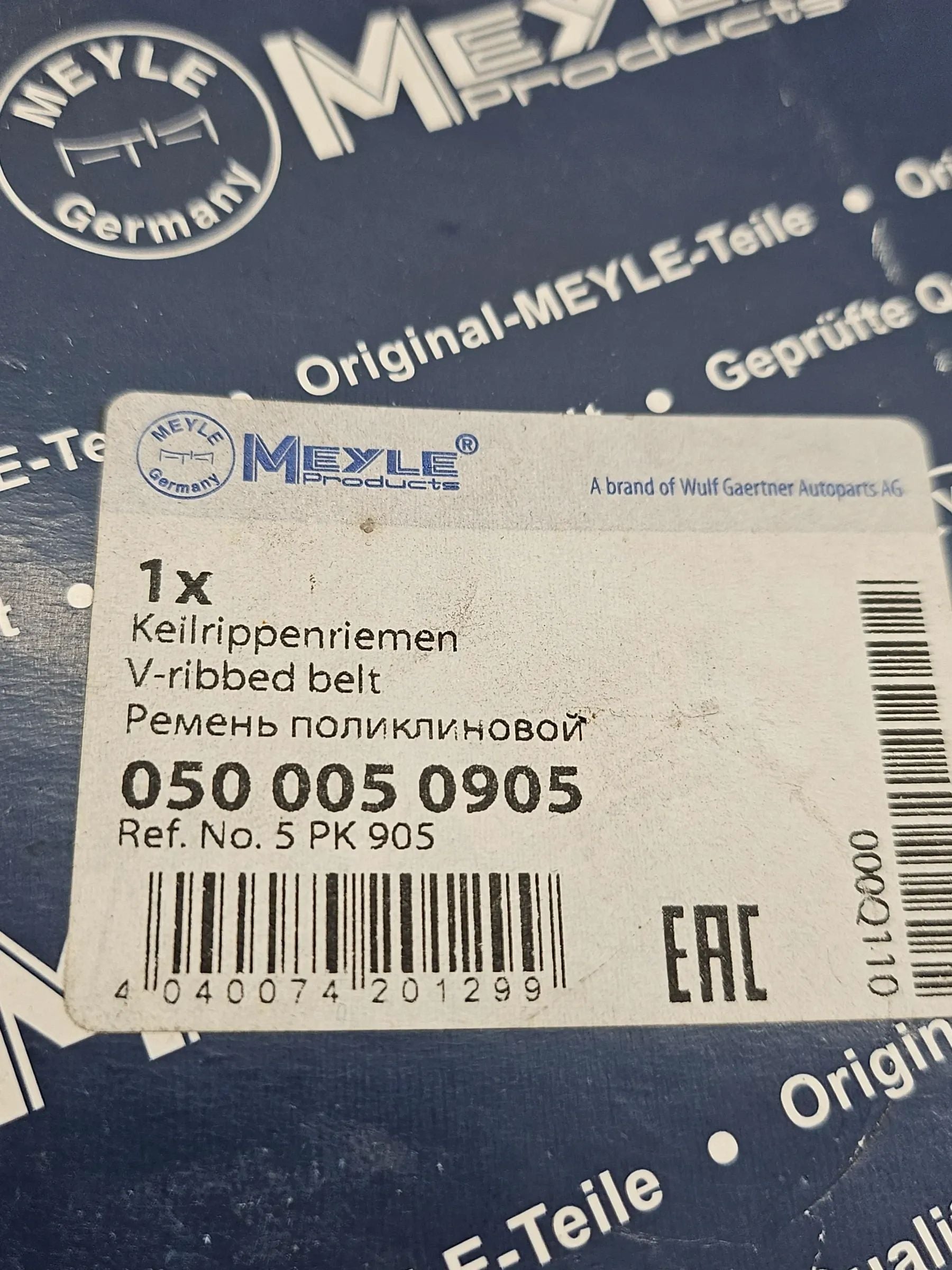 Original MEYLE Keilrippenriemen 050 005 0905 für BMW 3er E36 5er E34 E39 Z3 E36