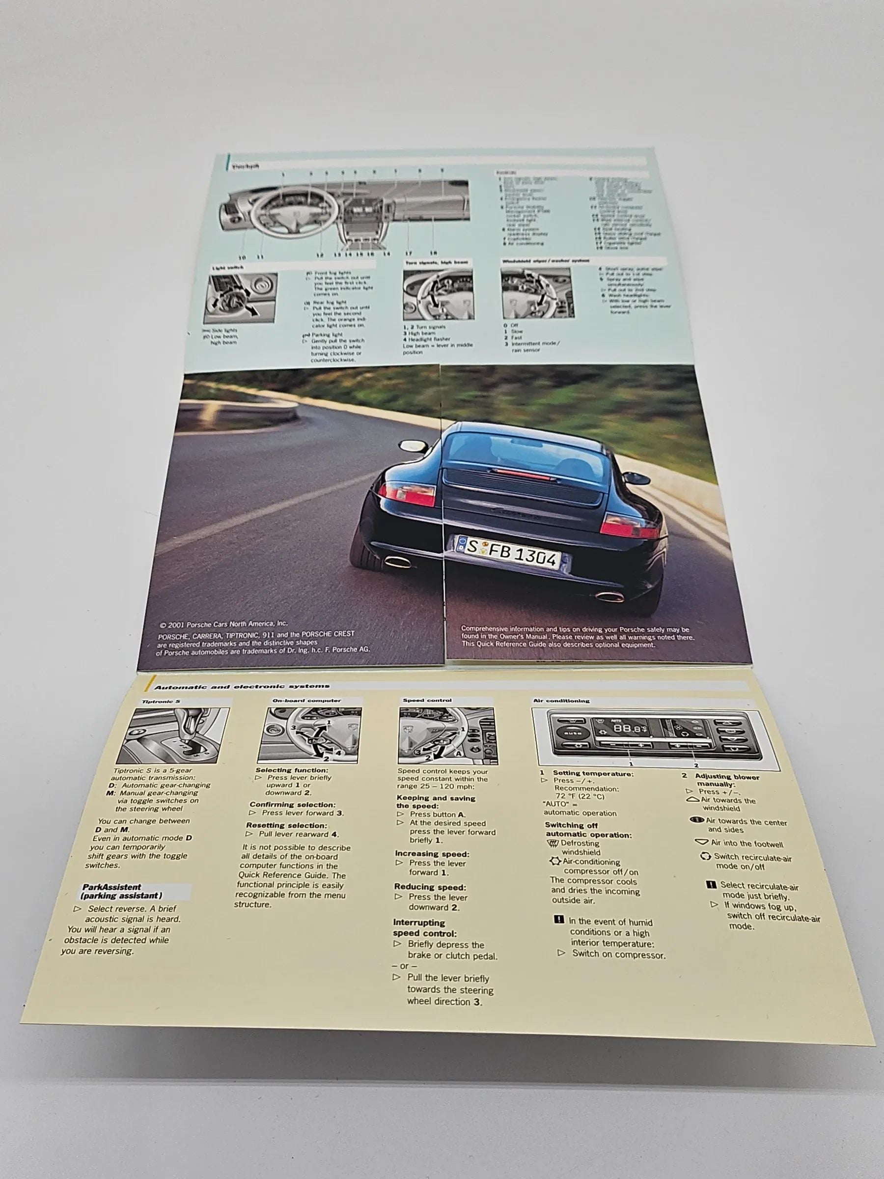 Original Porsche 911 Carrera 2/4 Typ 996 Schnell Betriebsanleitung english