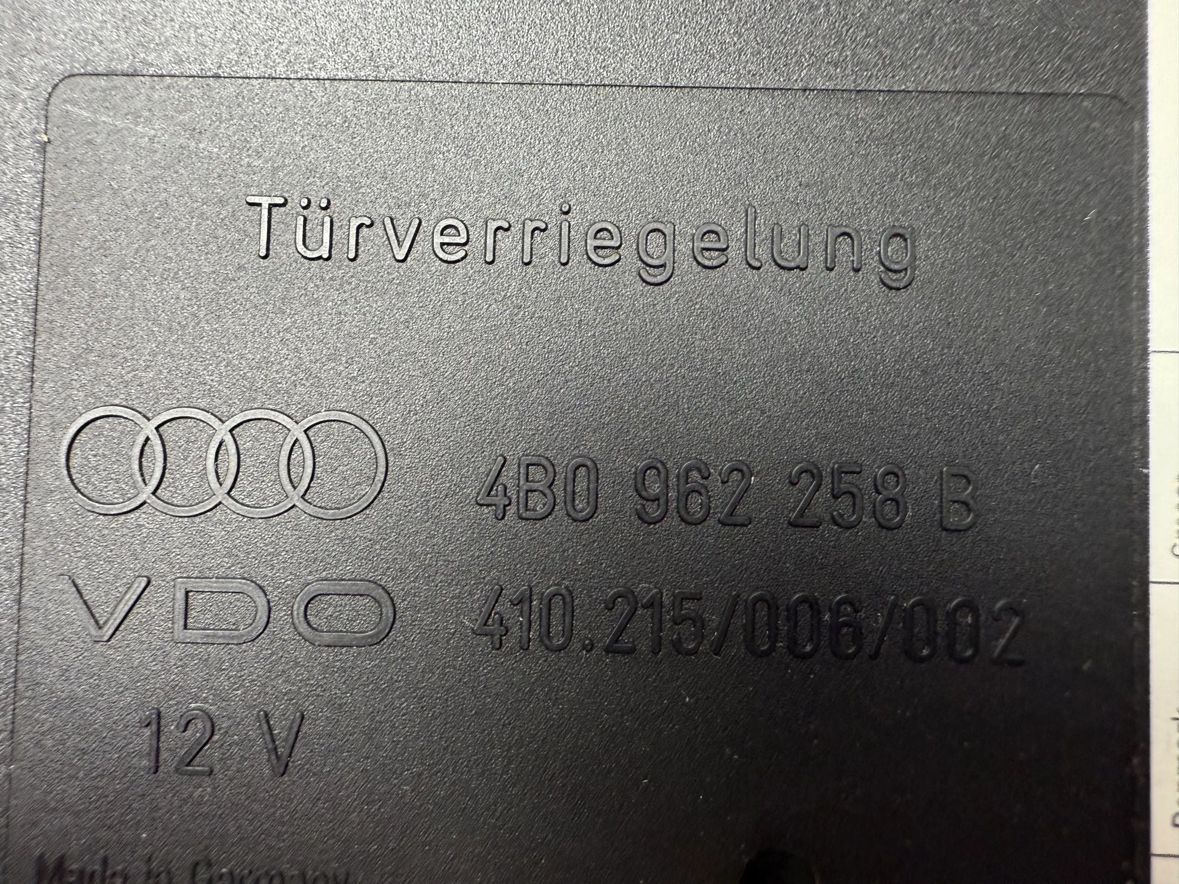 Origineel Audi A6 4B C5 ZV Deursluiting Comfort Module 4B0962258B