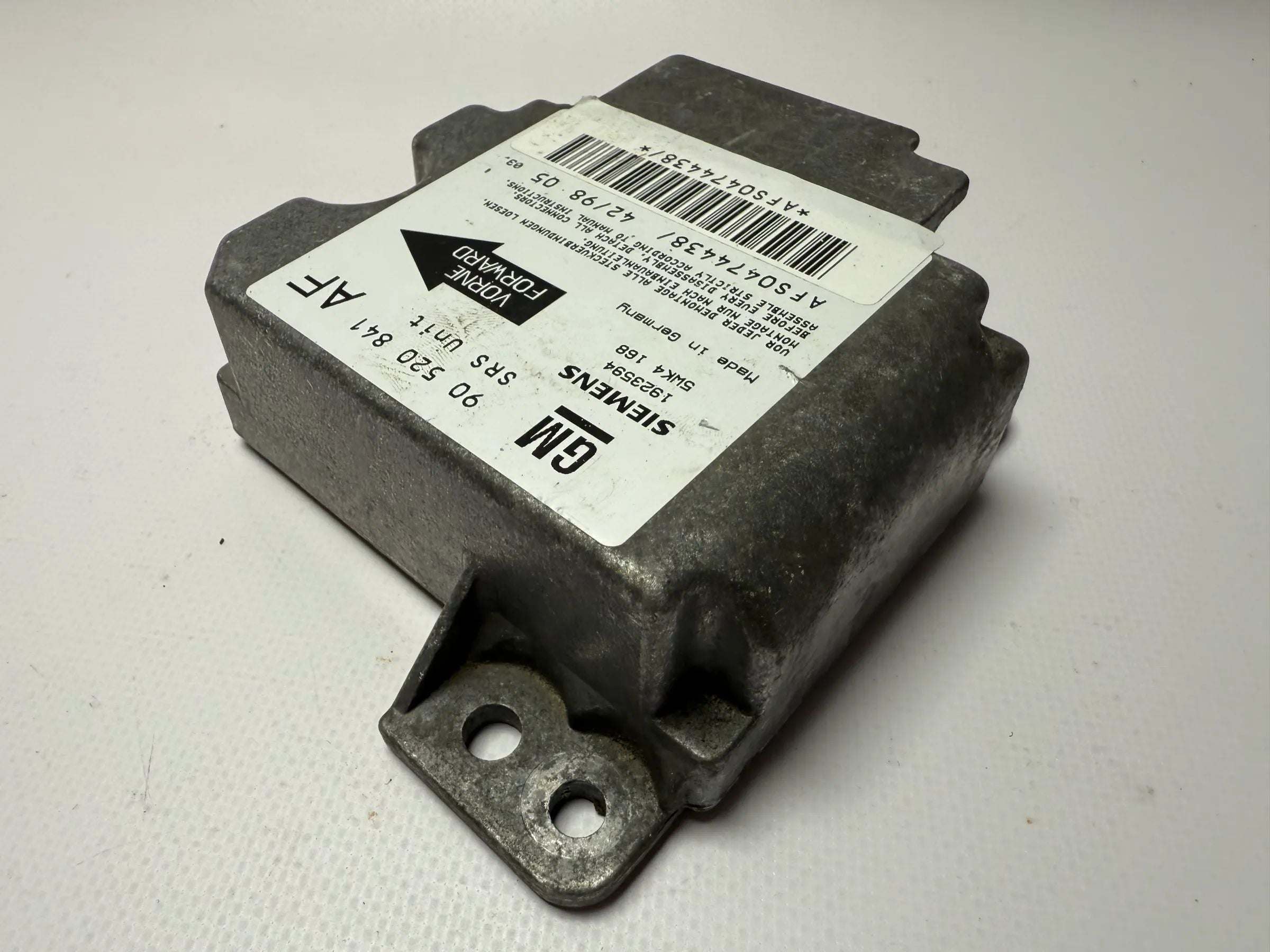 Original OPEL ASTRA G Módulo de Airbag 90520841 AF / 5WK4168