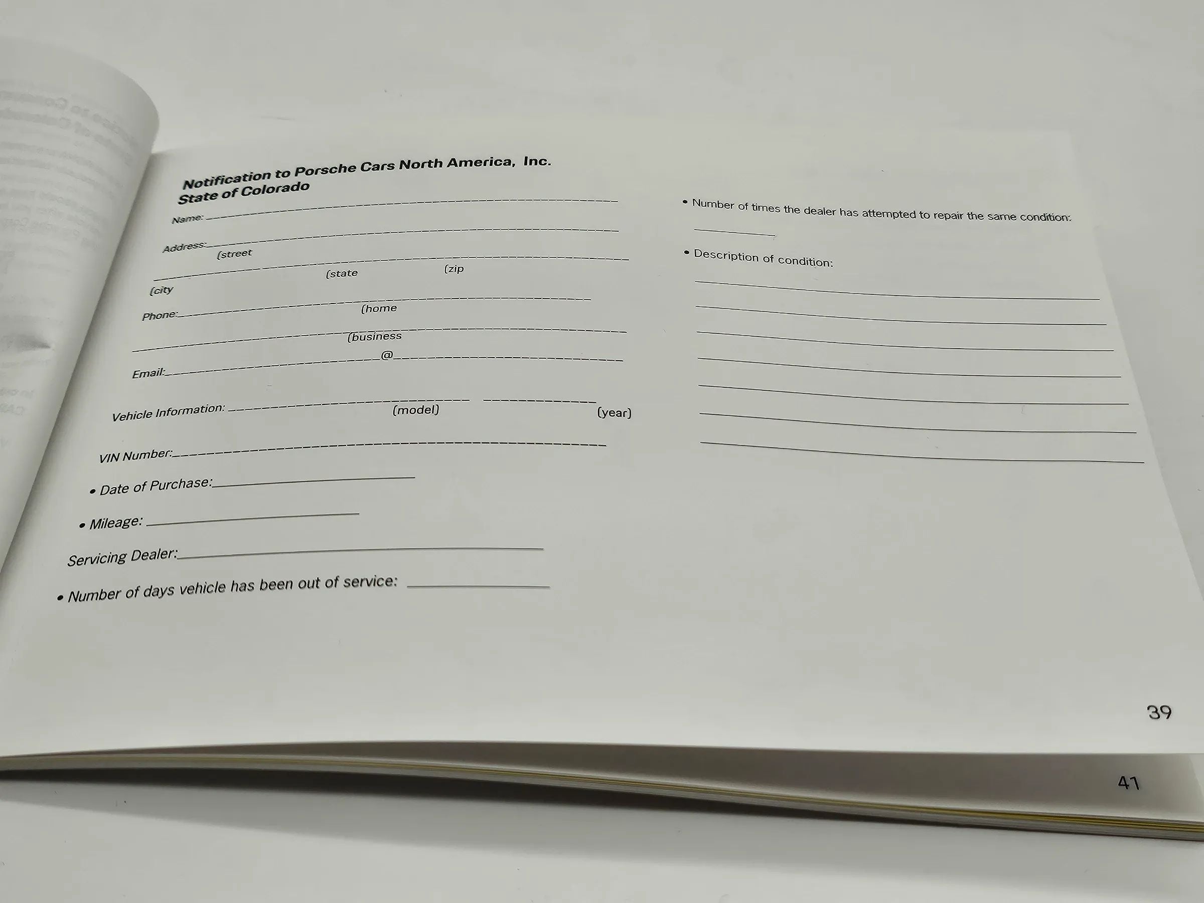 Original Porsche Cayenne 9Y Warranty and Customer Information 2019  englisch