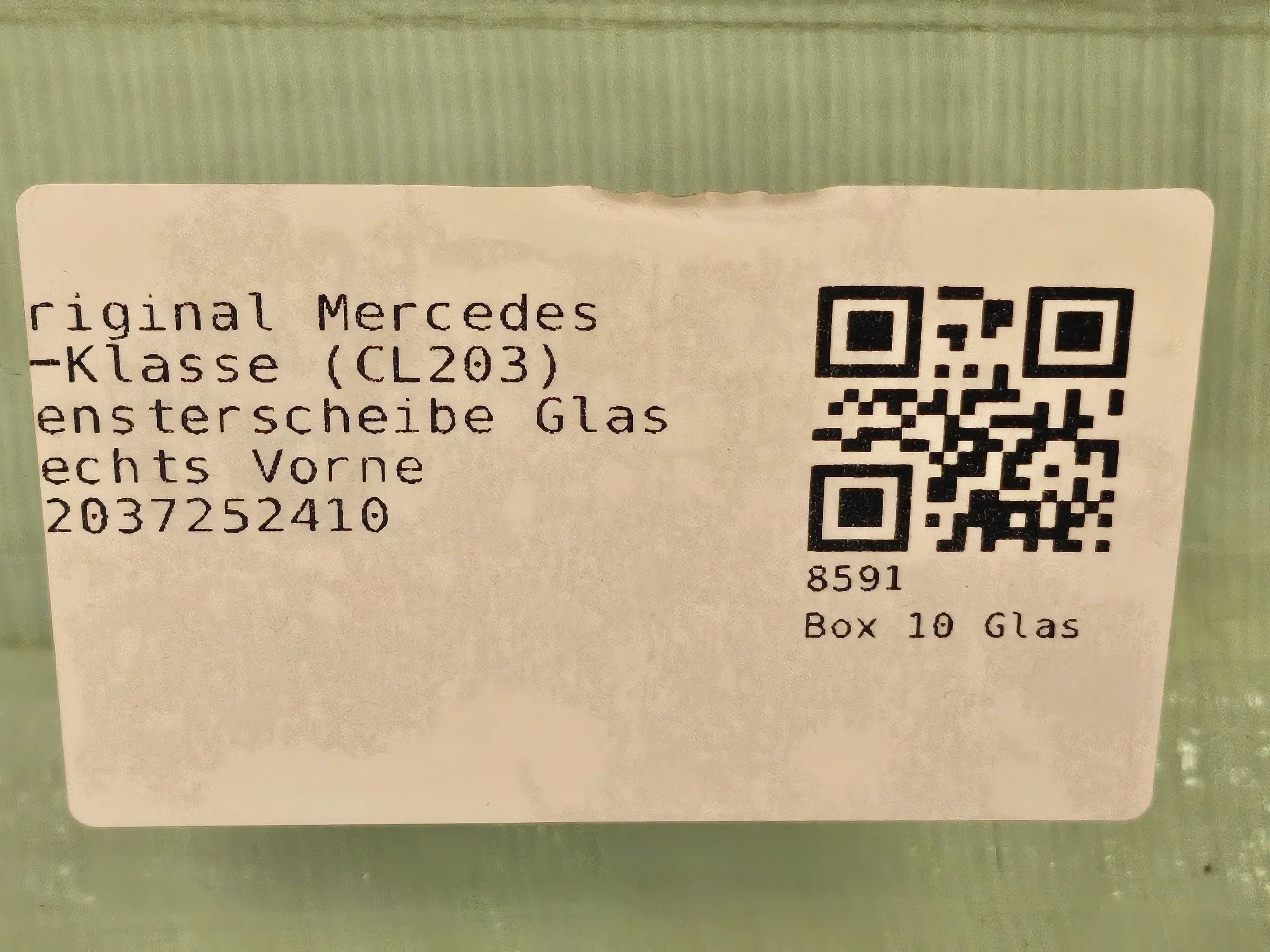 Original Mercedes C-Klasse (CL203) Fensterscheibe Glas Rechts Vorne A2037252410