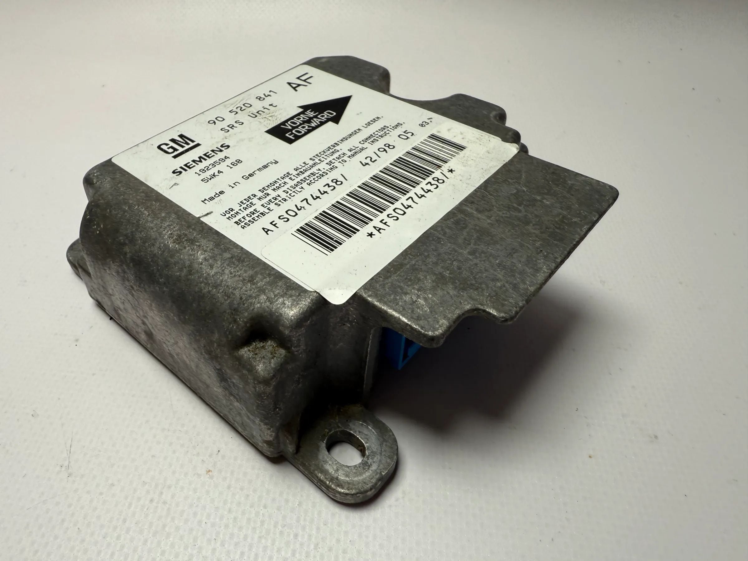 Original OPEL ASTRA G Módulo de Airbag 90520841 AF / 5WK4168
