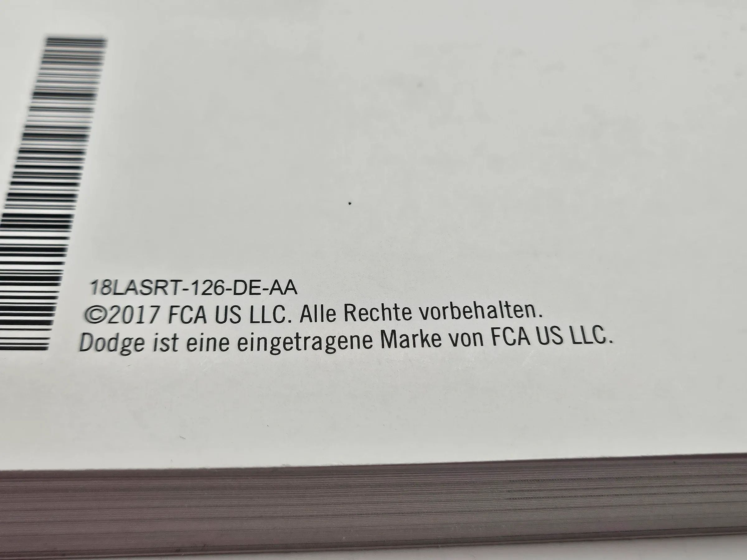 Original  Dodge Challenger SRT Bordbuch 2018 Bedienungsanleitung deutsch