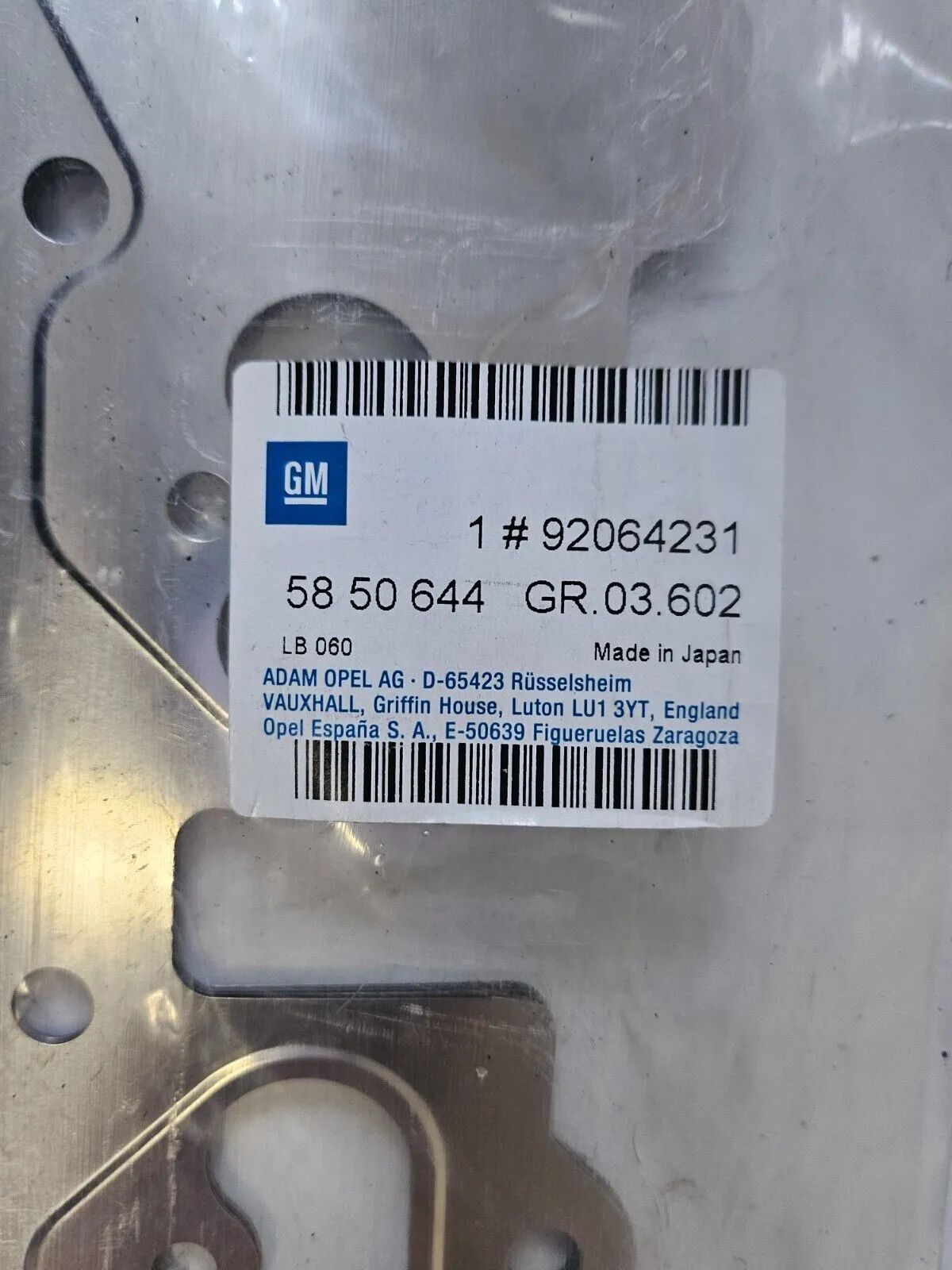 original GM  Abgaskrümmerdichtung OPEL Omega B Limousine (V94) 92064231 5850644